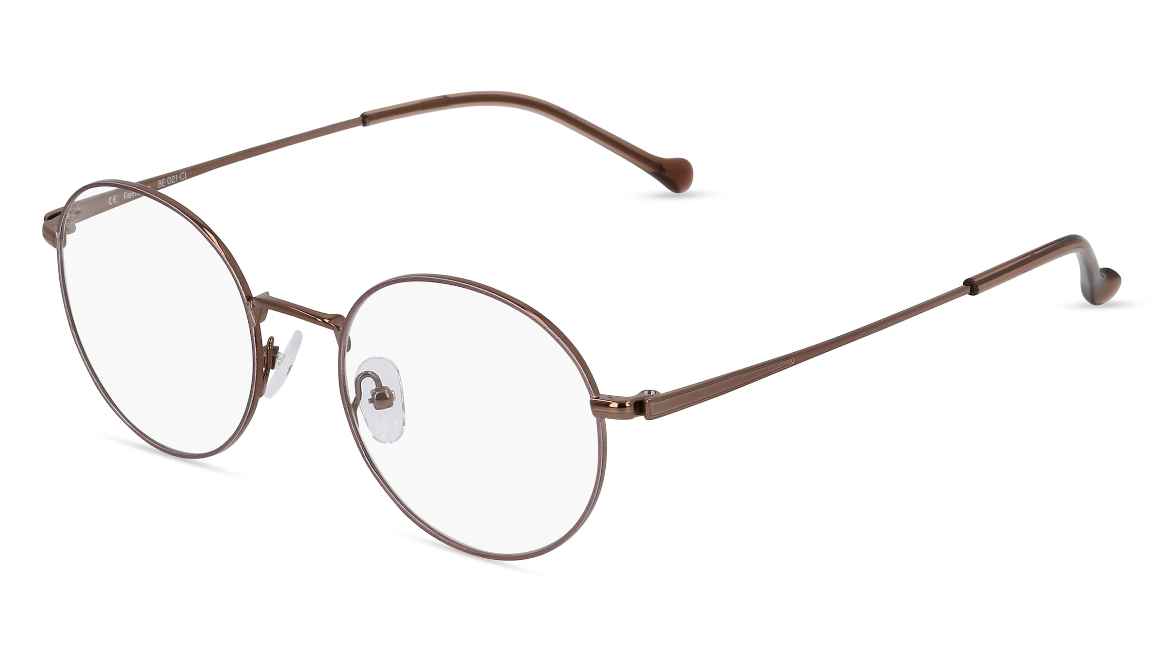 Fielmann BE 021 CL Damen-Brille inkl. Gläser Vollrand Rund Edelstahl-Gestell 49/18/150, Braun