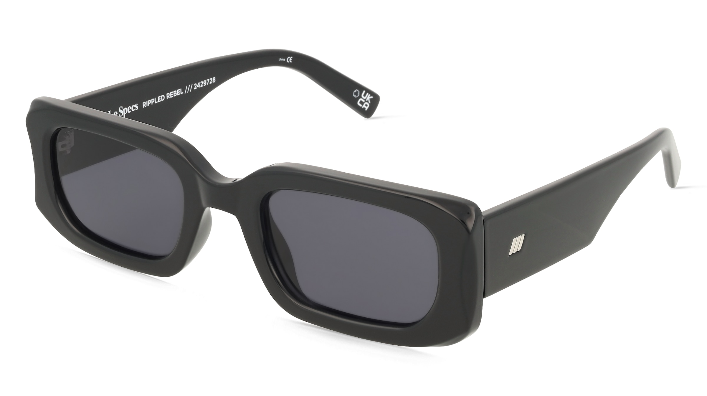 Le Specs LSU2429728 Unisex-Sonnenbrille Vollrand Quadratisch Kunststoff-Gestell, Schwarz