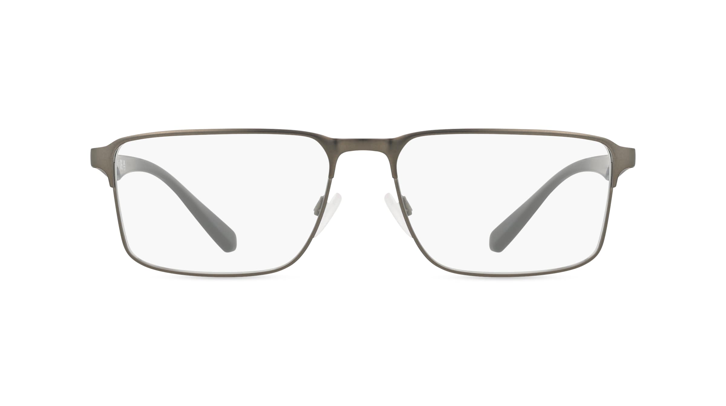 Emporio Armani EA1046 Herren-Brille inkl. Gläser Vollrand Eckig Metall-Gestell 55mm/17mm/145mm, grau