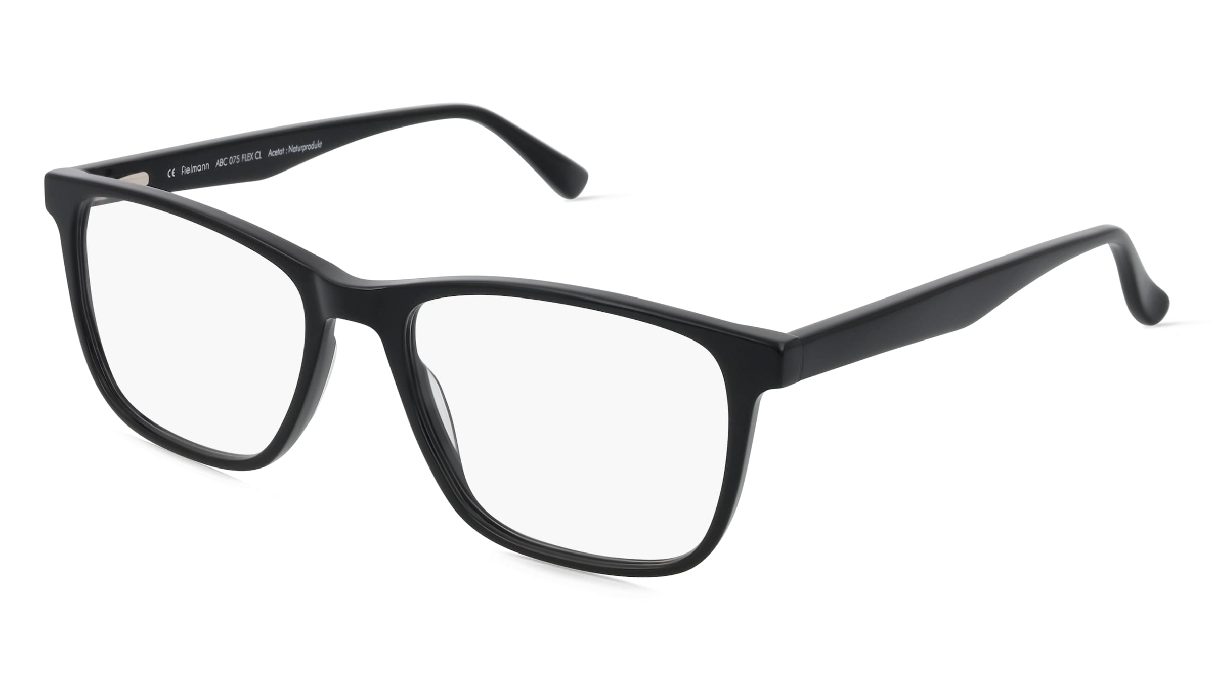Fielmann ABC 075 FLEX CL Herren-Brille inkl. Gläser Vollrand Quadratisch Acetat-Gestell 54/17/145, Schwarz