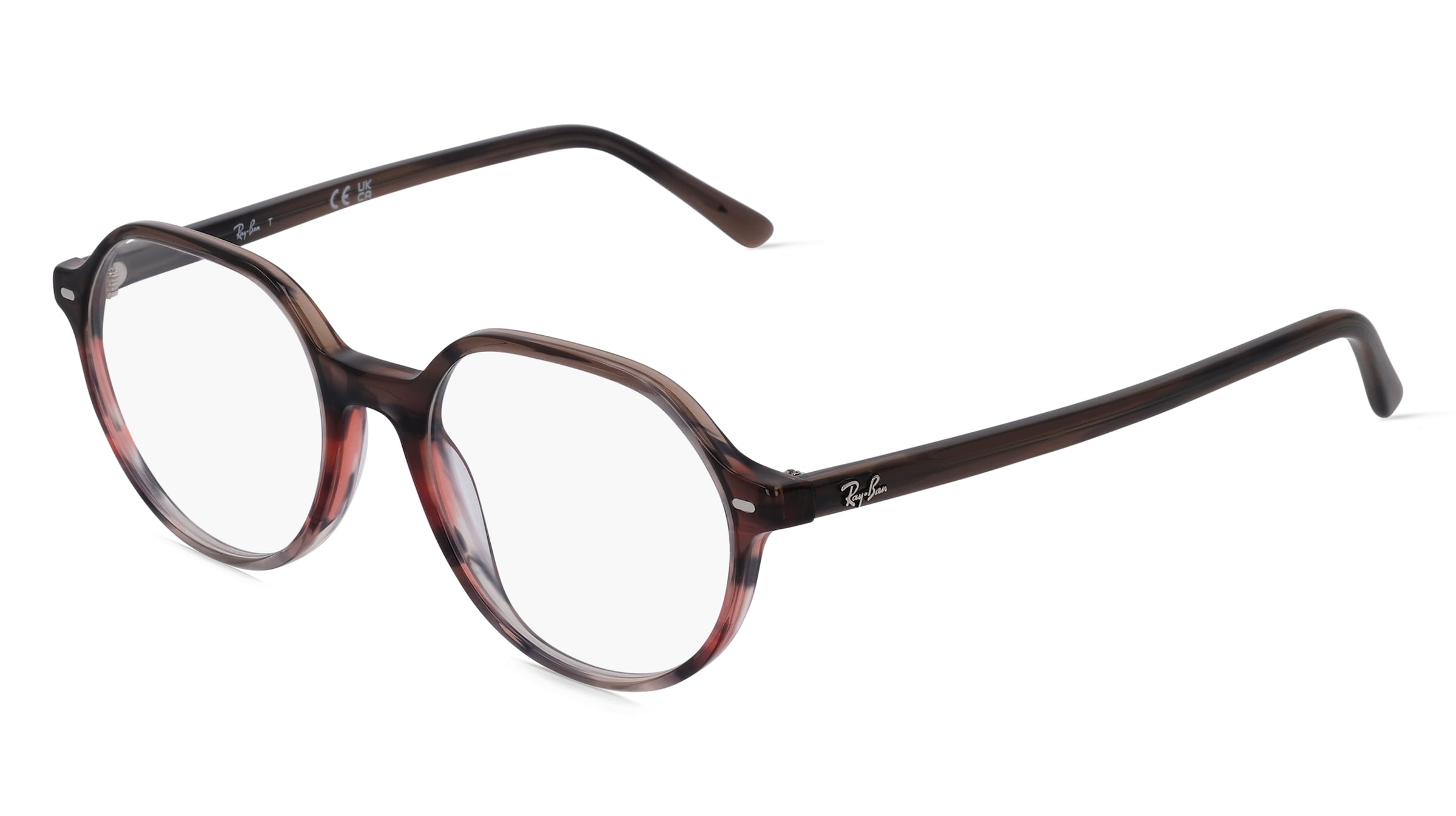 Ray-Ban RX5395 Unisex-Brille inkl. Gläser Vollrand Rund Acetat-Gestell 51/18/145, Braun