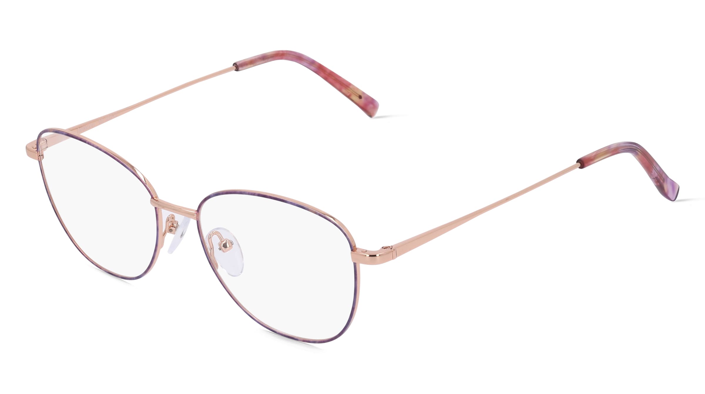 Fielmann BD 500 CL Damen-Brille inkl. Gläser Vollrand Butterfly Edelstahl-Gestell 52/16/145, Gold
