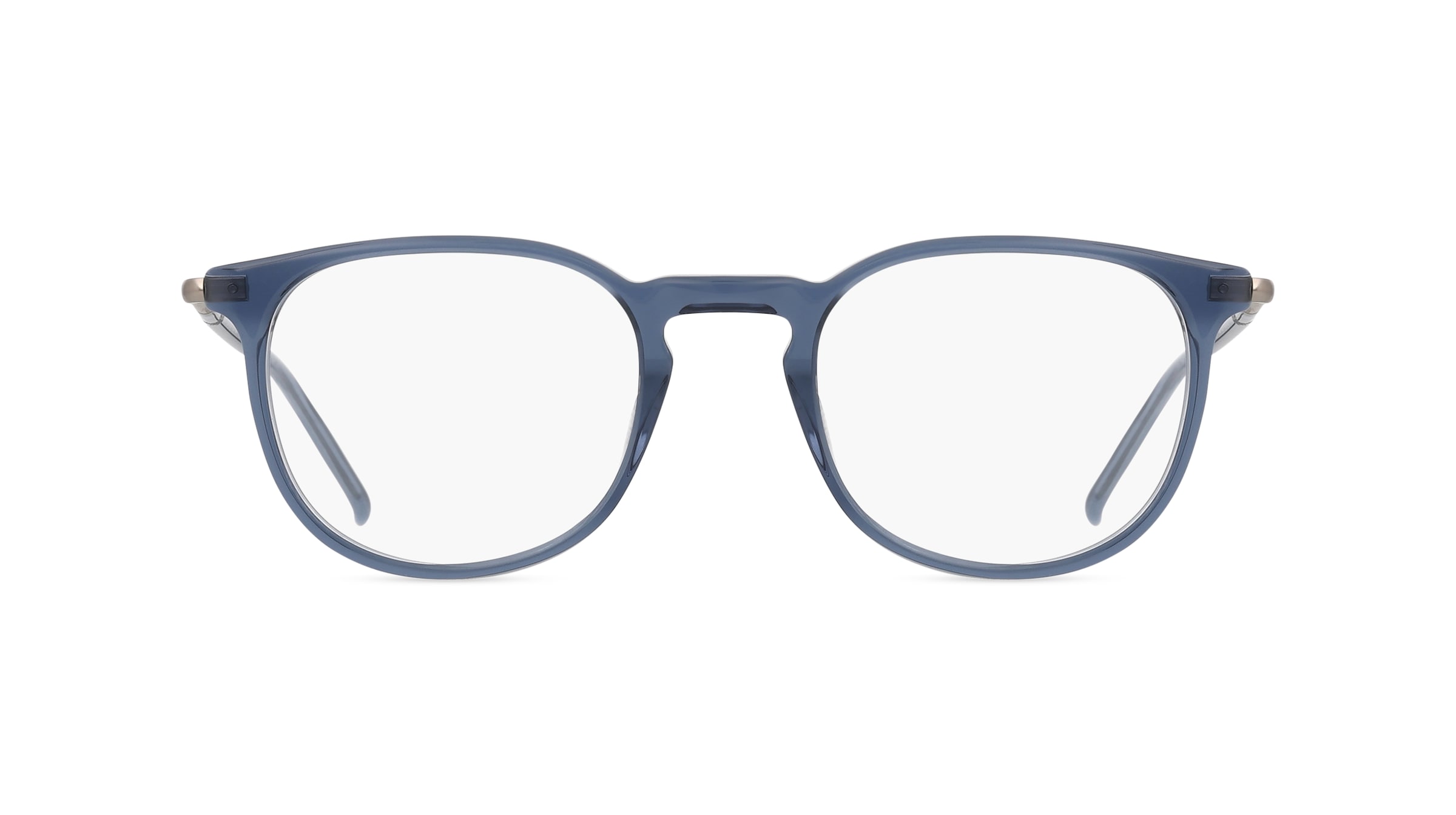 Fielmann LN 037 FLEX CL Unisex-Brille inkl. Gläser Vollrand Panto Acetat-Gestell 48mm/21mm/145mm, blau