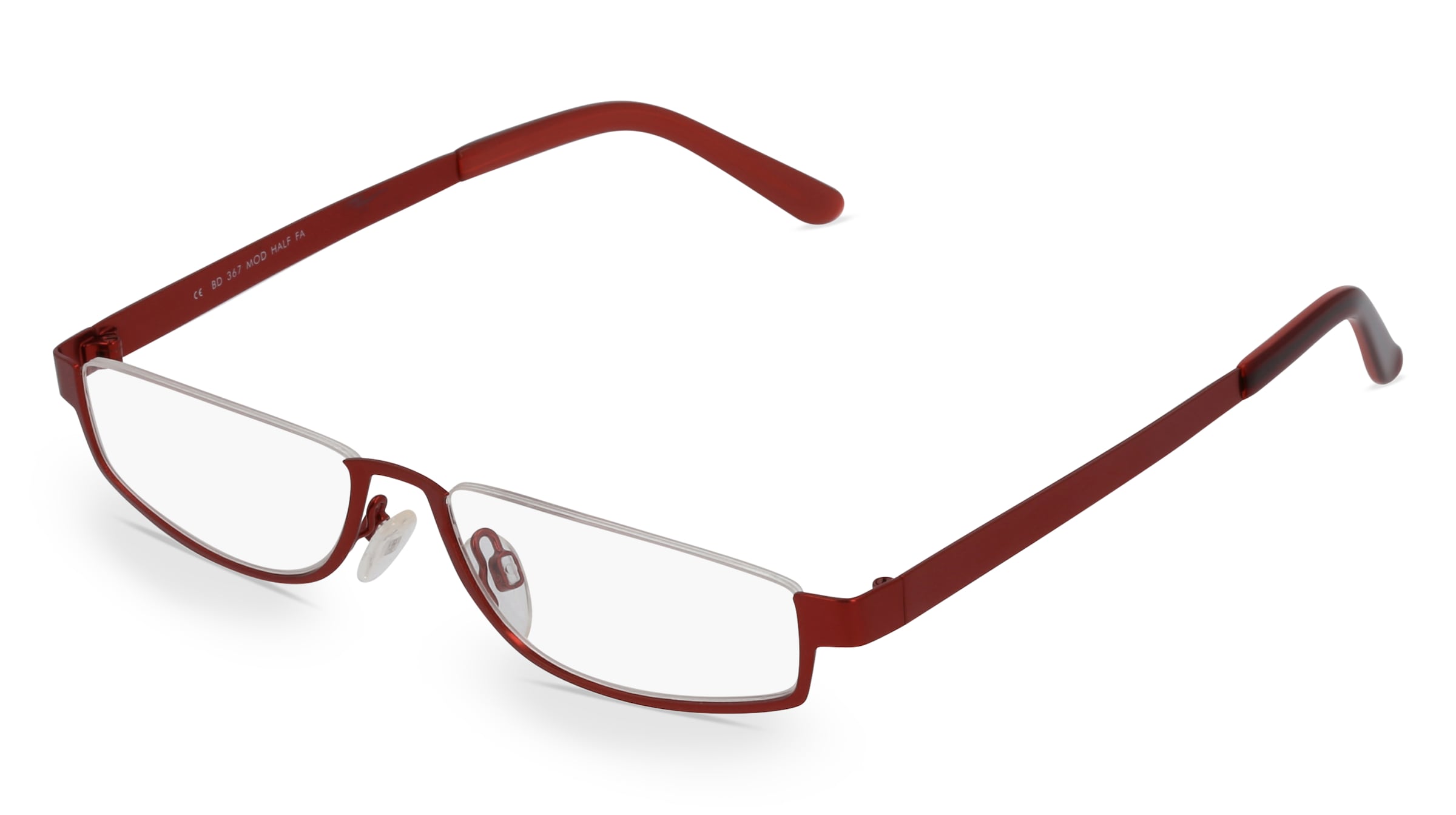 Fielmann BD 367 MOD HALF FA Damen-Brille inkl. Gläser Halbrand Halb Edelstahl-Gestell 51/15/140, Rot