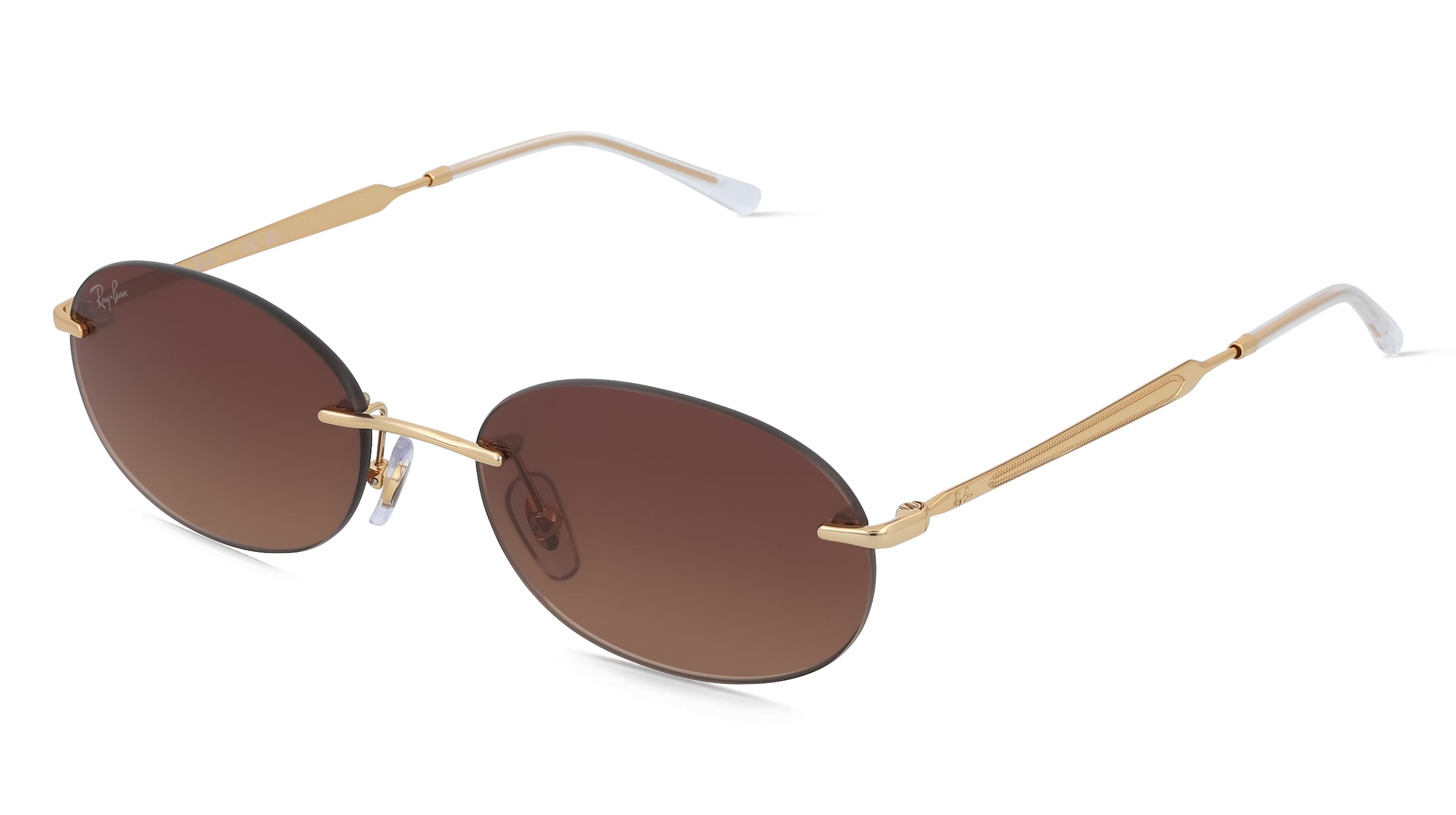 Ray-Ban RB3767 Unisex-Sonnenbrille Randlos Oval Metall-Gestell, gold