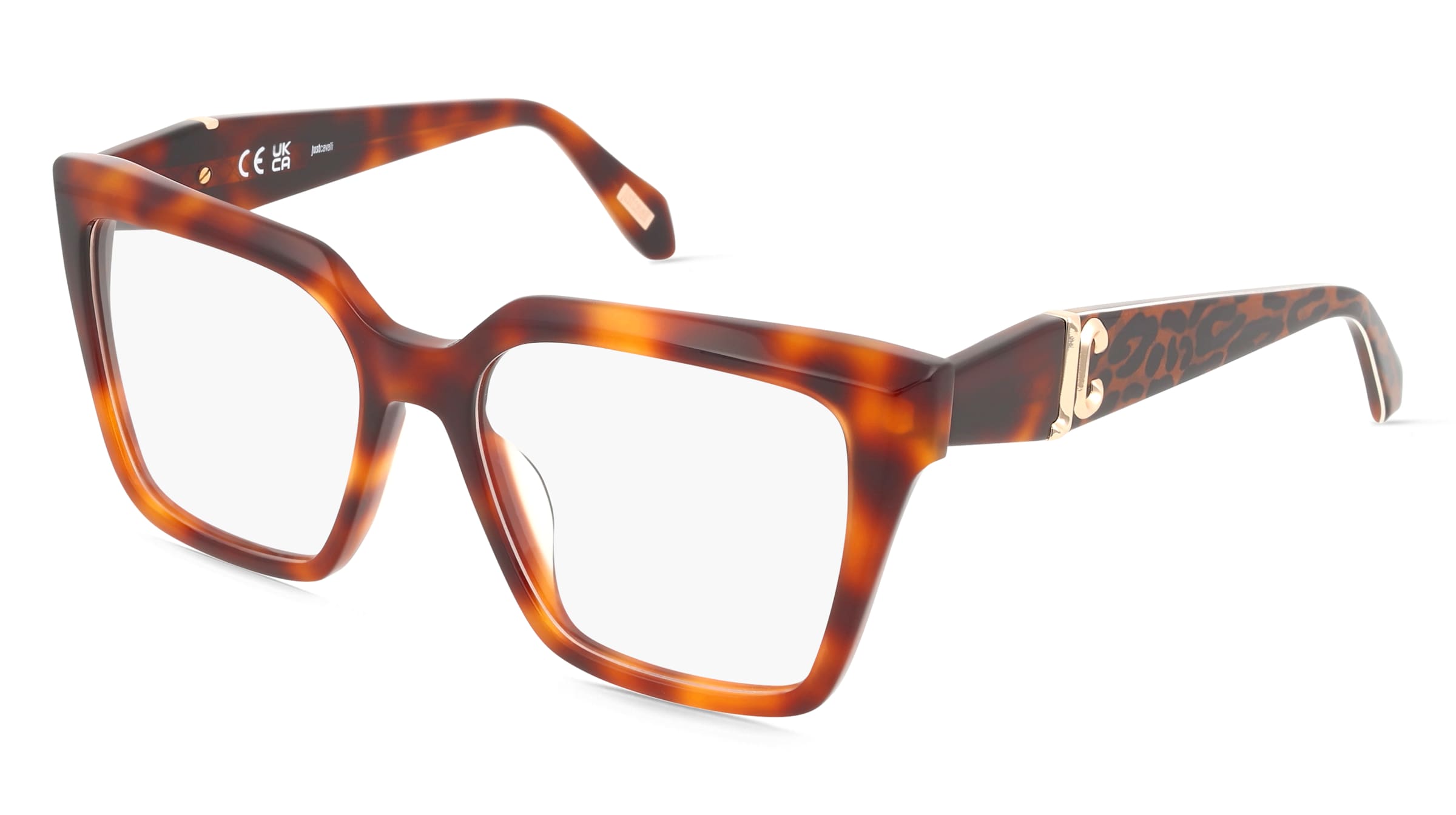 Just Cavalli VJC117 Unisex-Brille inkl. Gläser Vollrand Quadratisch Kunststoff-Gestell 53/17/140, Havanna