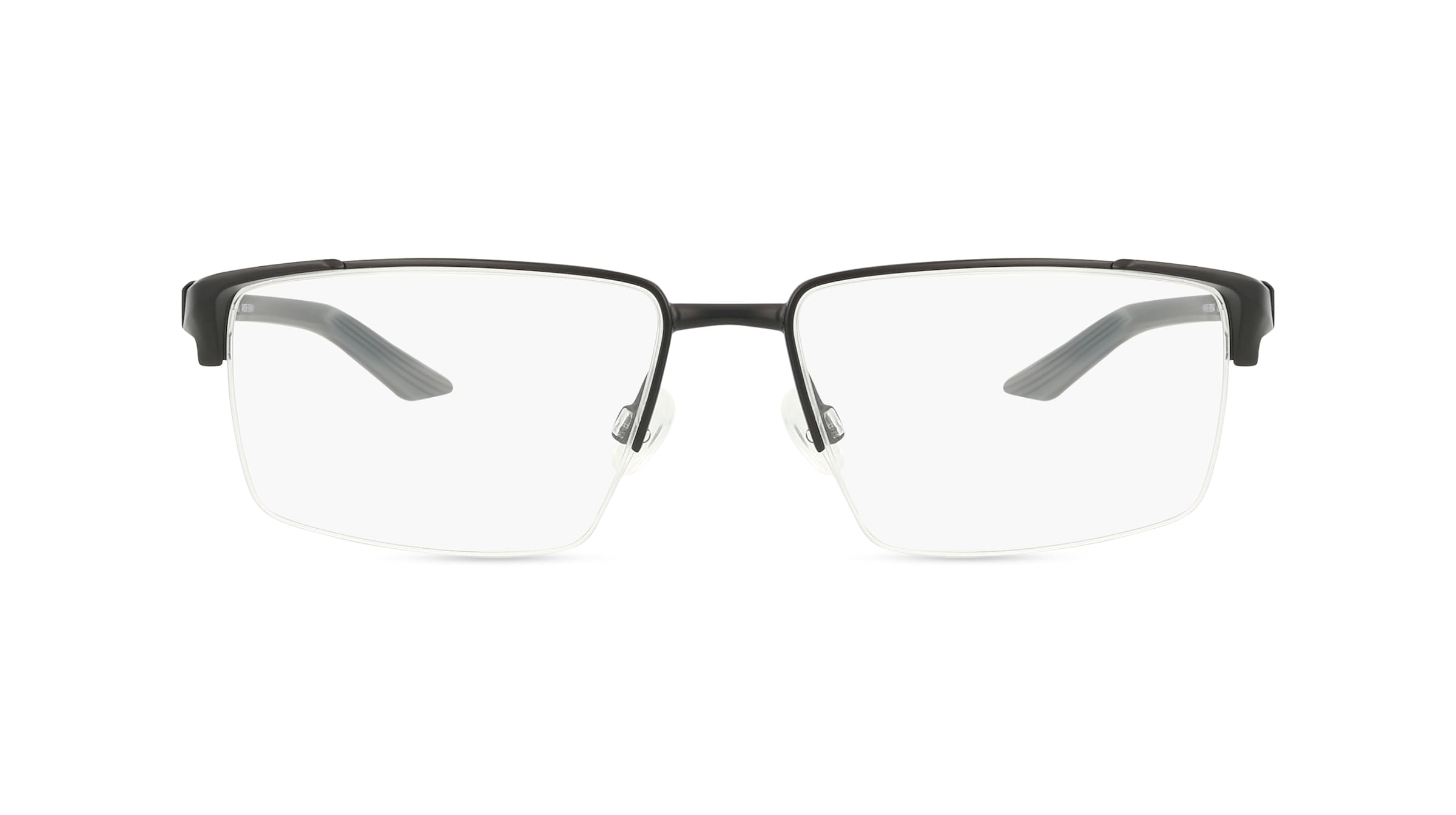 Nike 8054 Herren-Brille inkl. Gläser Vollrand Eckig Metall-Gestell 55mm/16mm/140mm, schwarz