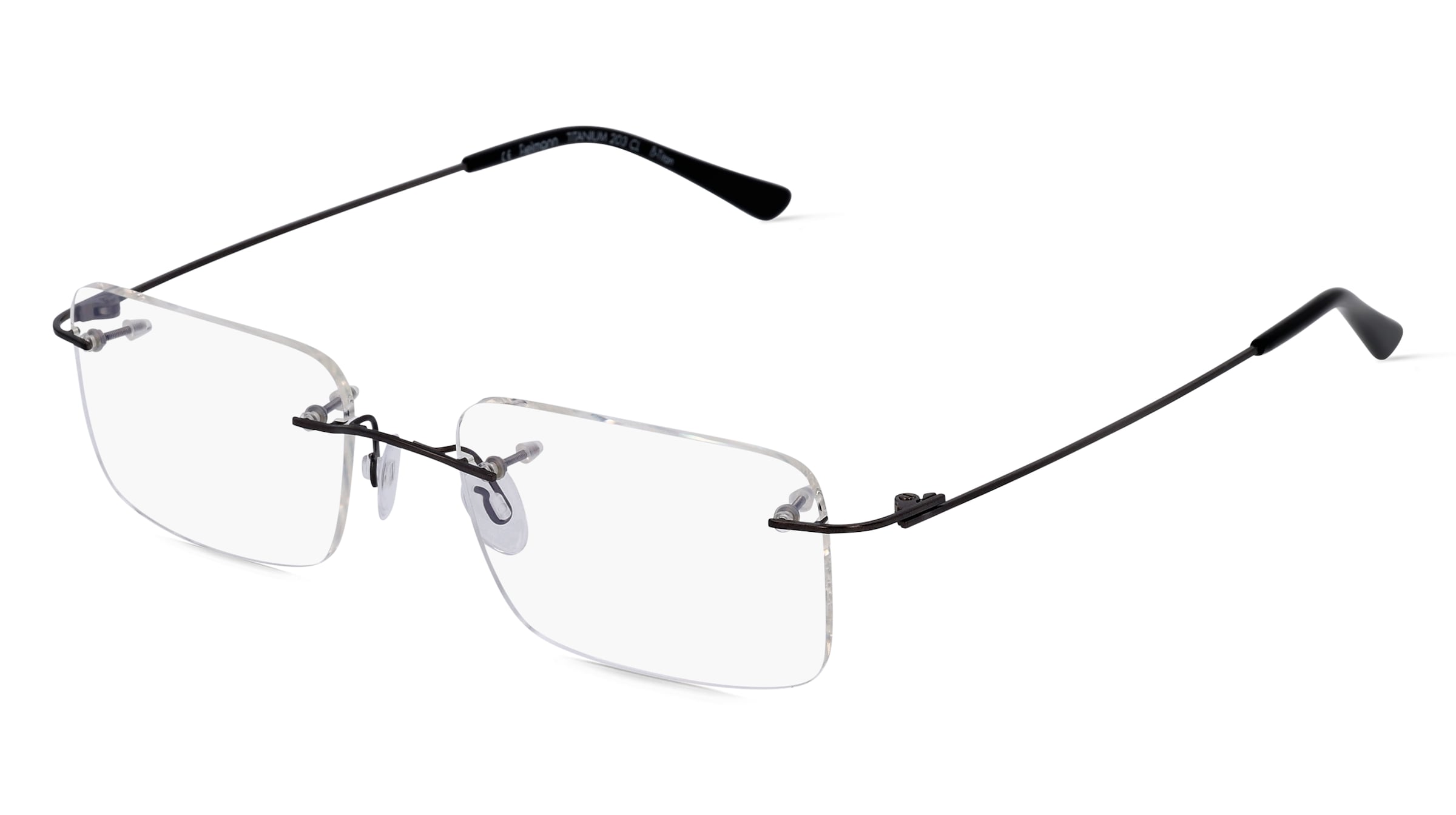 Fielmann TITANIUM 203 CL Herren-Brille inkl. Gläser Randlos Quadratisch Titan-Gestell 53/19/140, Grau