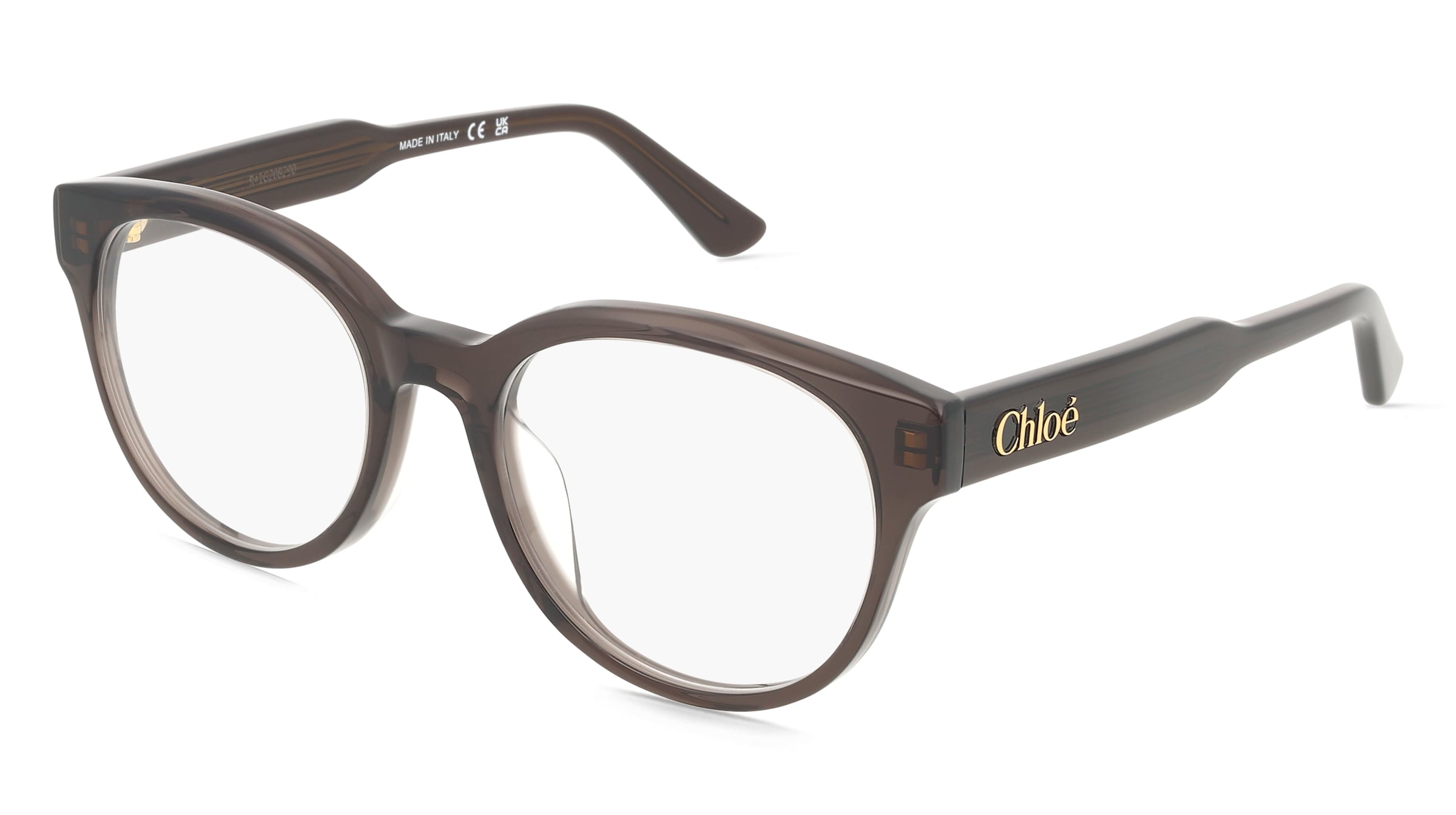 Chloé CH0343OA Damen-Brille inkl. Gläser Vollrand Rund Acetat-Gestell 52/19/145, Grau