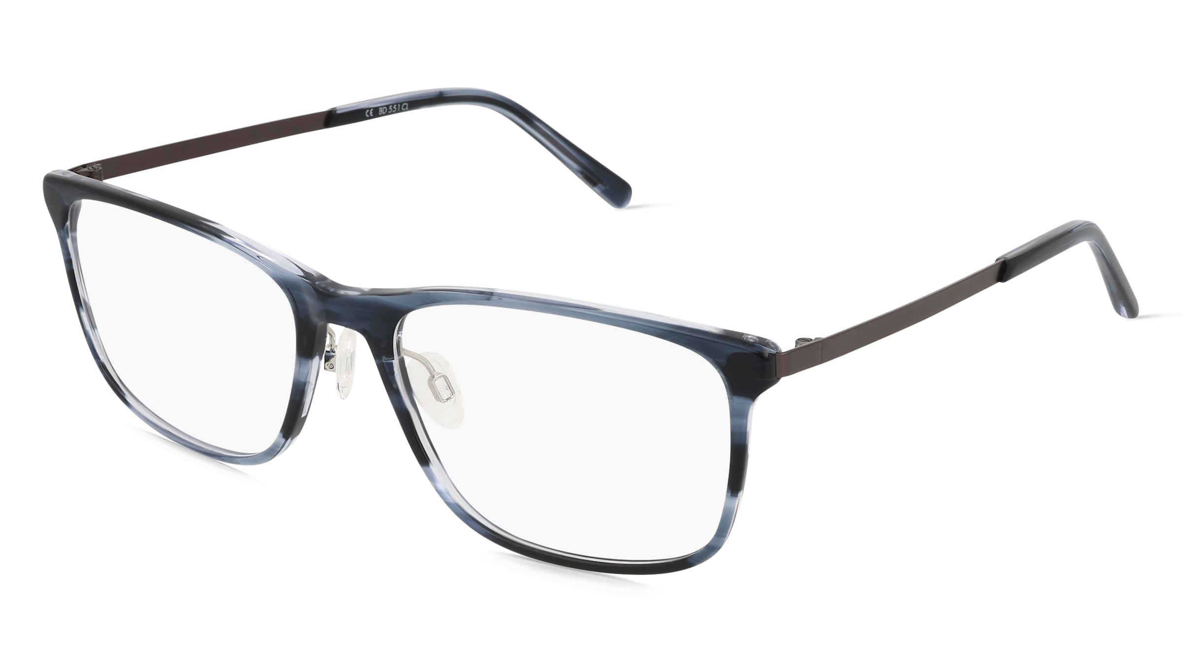 Fielmann BD 551 CL Herren-Brille inkl. Gläser Vollrand Quadratisch Acetat-Gestell 60/19/155, Blau