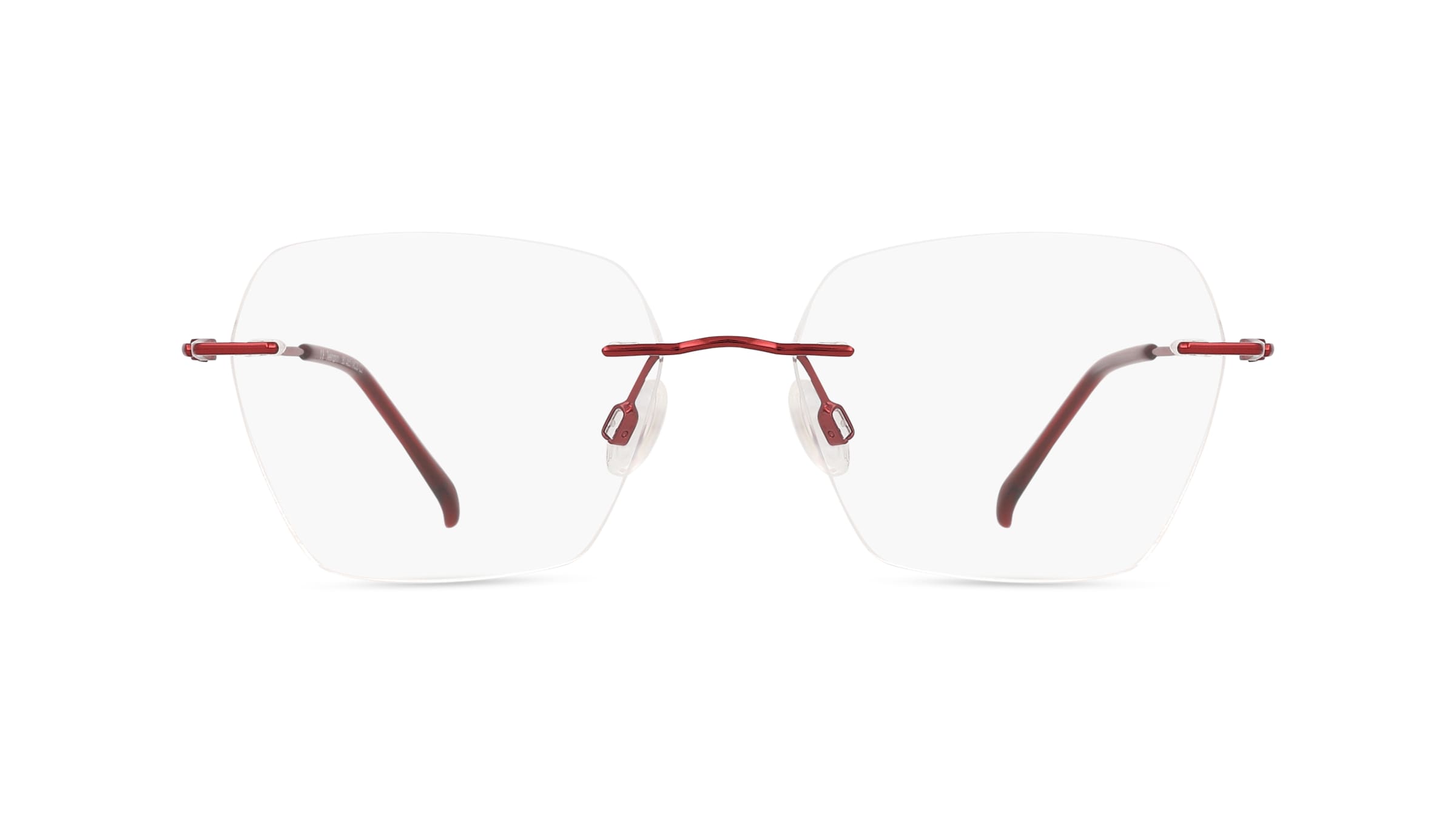 Fielmann BD 465 MOD CL Damen-Brille inkl. Gläser Randlos Geometrisch Edelstahl-Gestell 52/18/135, rot