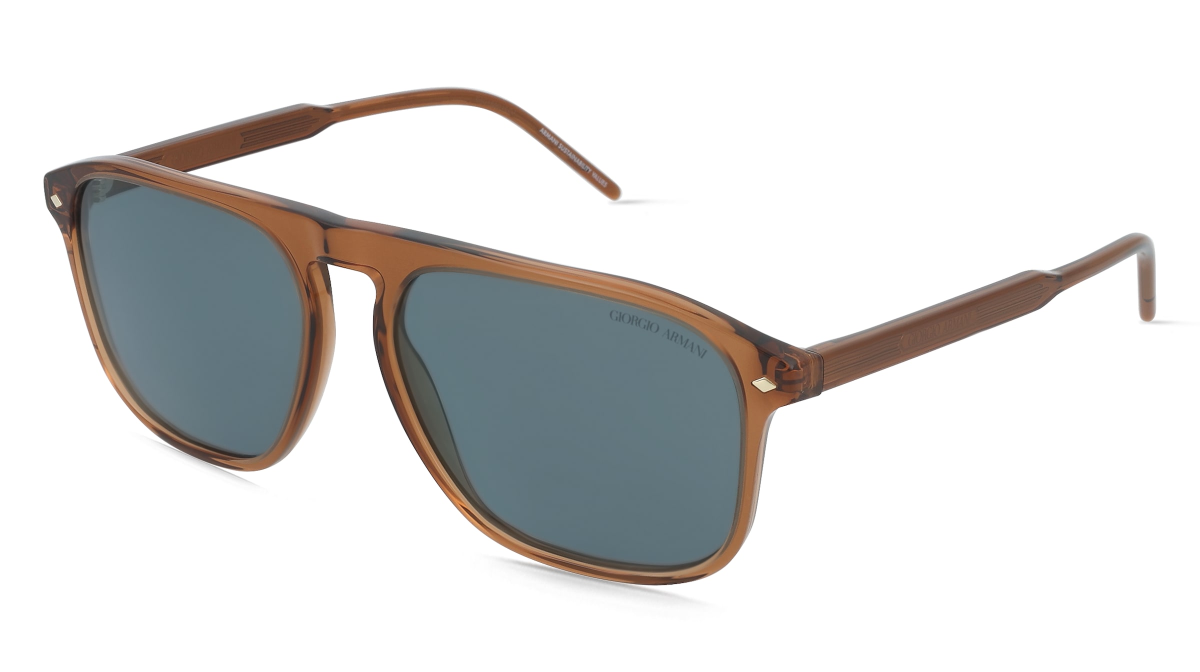 Giorgio Armani AR8212 Herren-Sonnenbrille Vollrand Quadratisch Acetat-Gestell, Braun