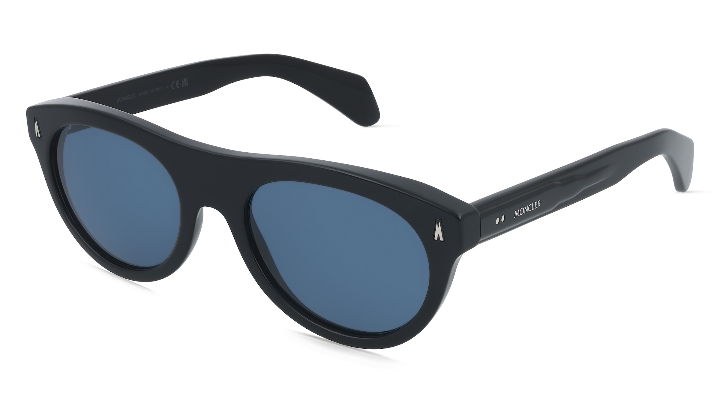 Moncler ME6022U SPLASH Unisex-Sonnenbrille Vollrand Oval Acetat-Gestell, Schwarz