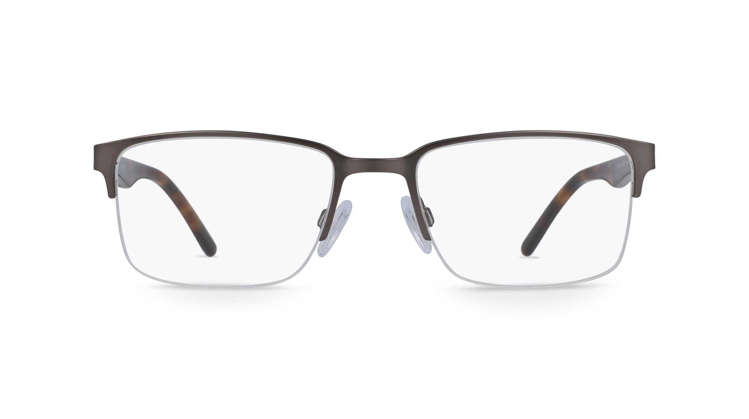 Fielmann DDJ 007 FLEX CL Herren-Brille inkl. Gläser Nylor Eckig Edelstahl-Gestell 53mm/19mm/140mm, grau