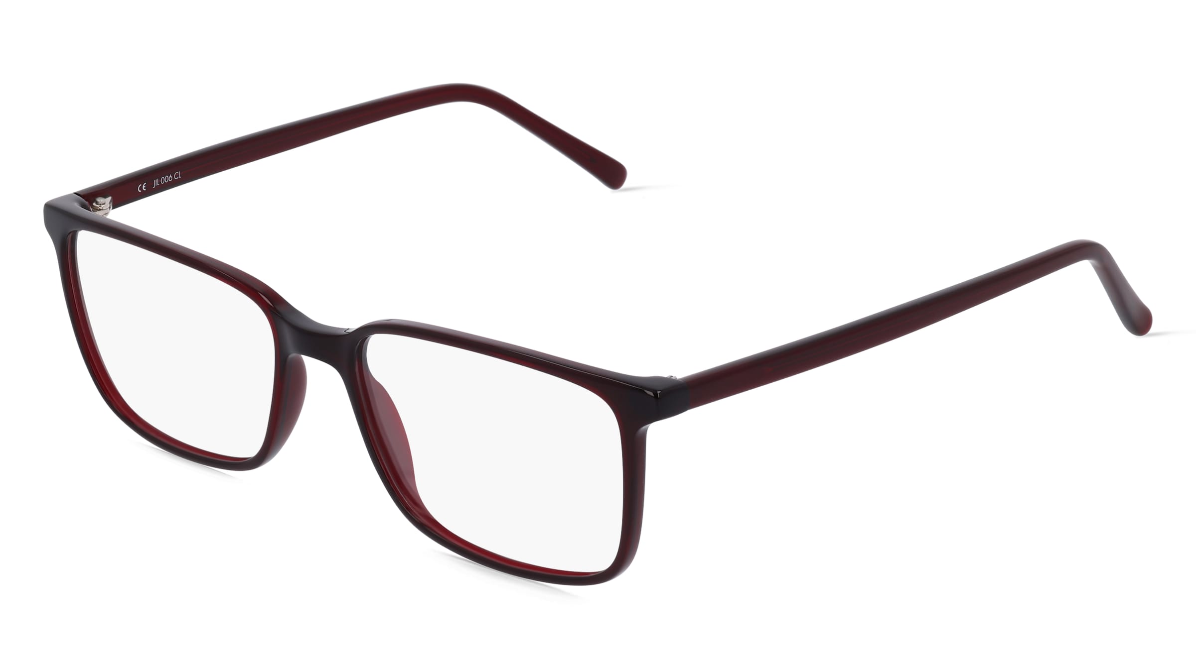 Fielmann JIL 006 CL Herren-Brille inkl. Gläser Vollrand Quadratisch Acetat-Gestell 56/17/145, Rot