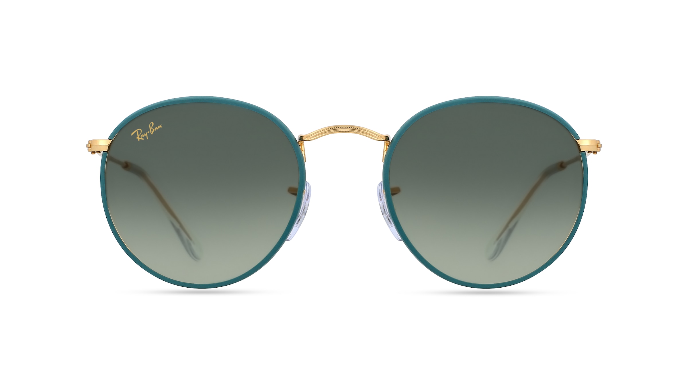 Ray-Ban RB 3447JM ROUND FULL COLOR Herren-Sonnenbrille Vollrand Panto Metall-Gestell, gold