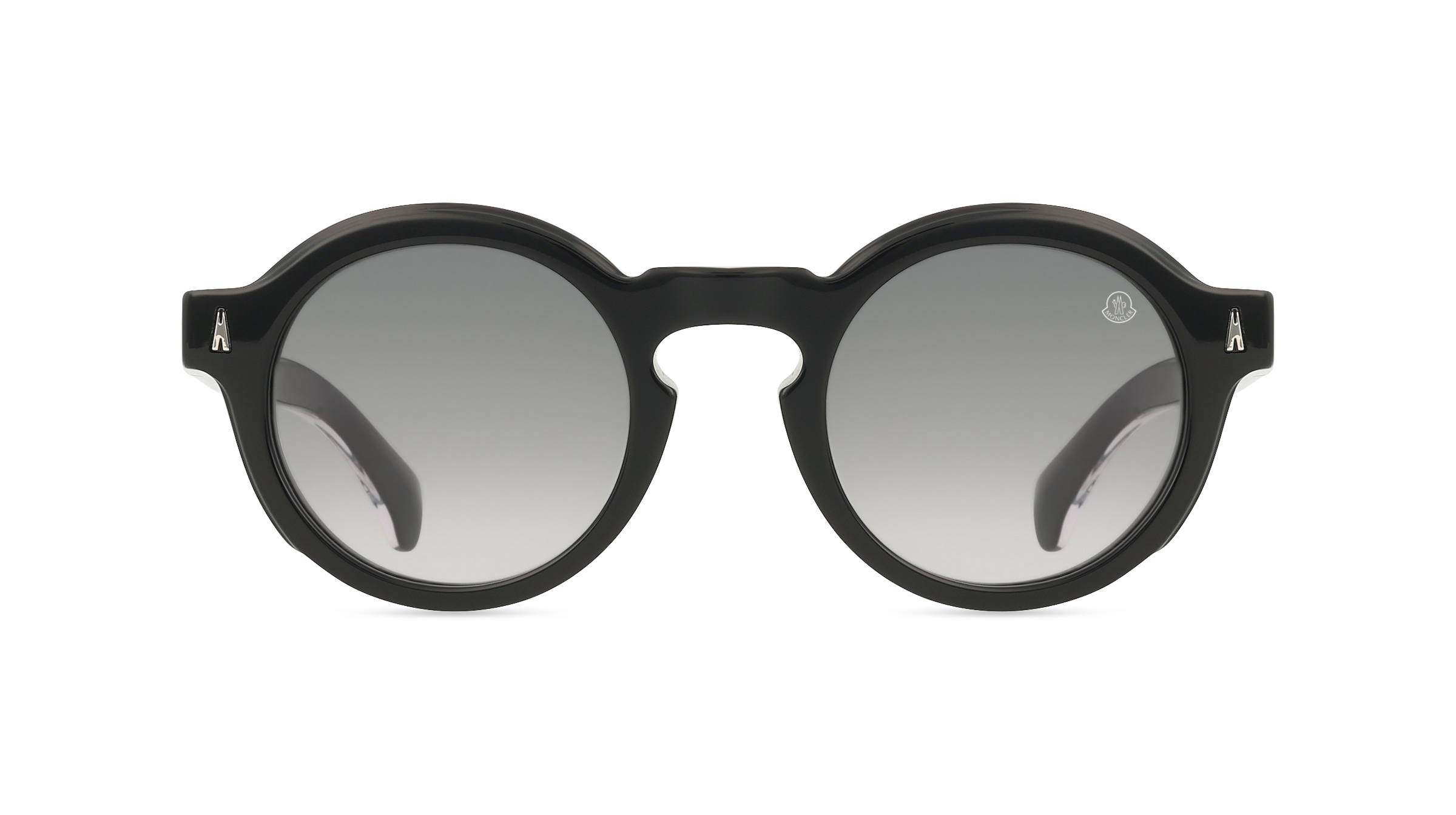 Moncler ME6012 Unisex-Sonnenbrille Vollrand Rund Acetat-Gestell, Schwarz
