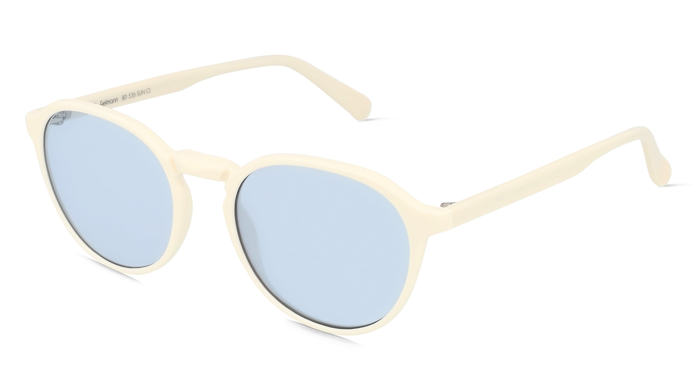 Fielmann BD 536 SUN CL Unisex-Sonnenbrille Vollrand Panto Propionat-Gestell, Weiß