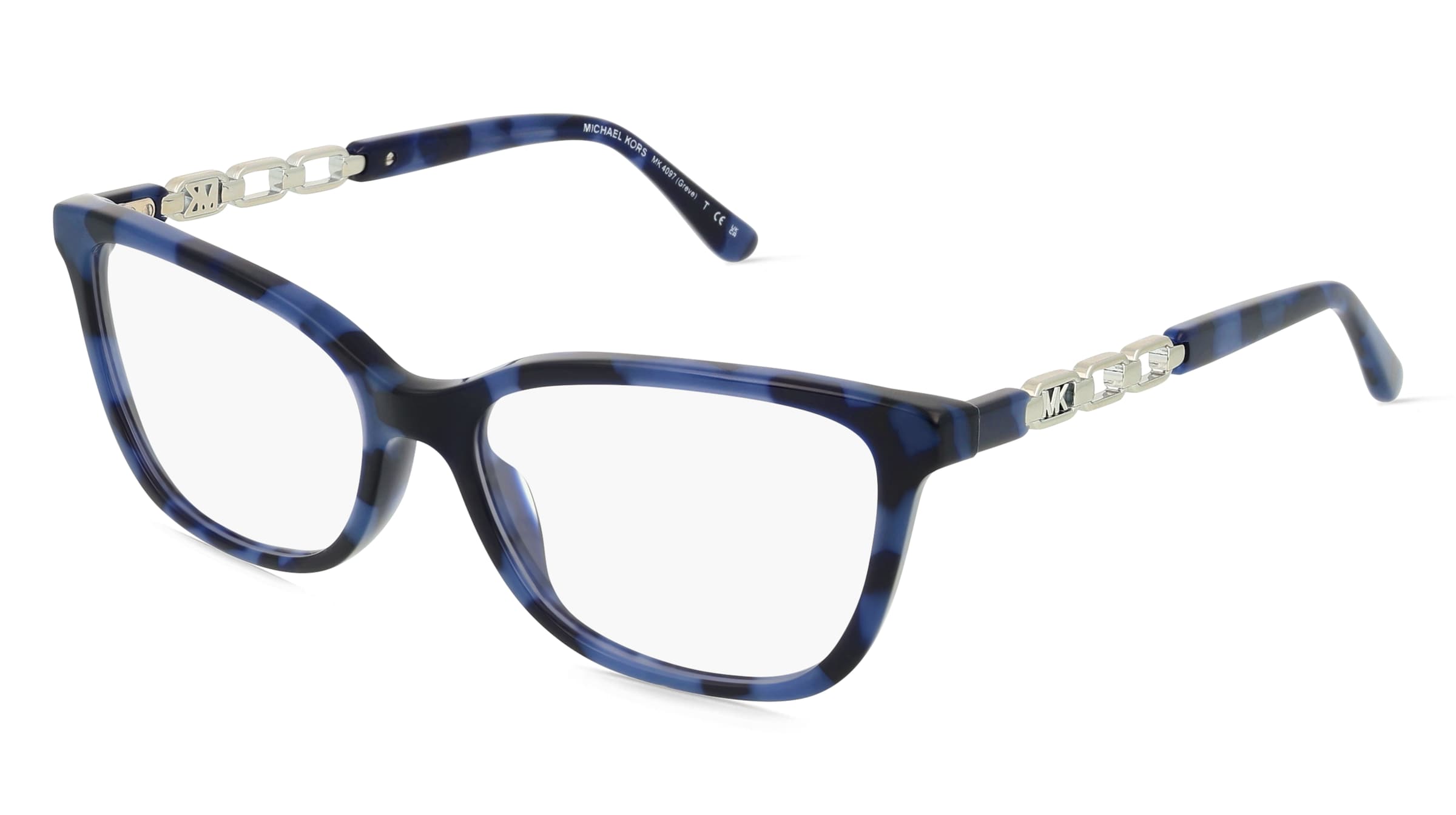 Michael Kors MK4097 Damen-Brille inkl. Gläser Vollrand Quadratisch Acetat-Gestell 52/16/140, Blau