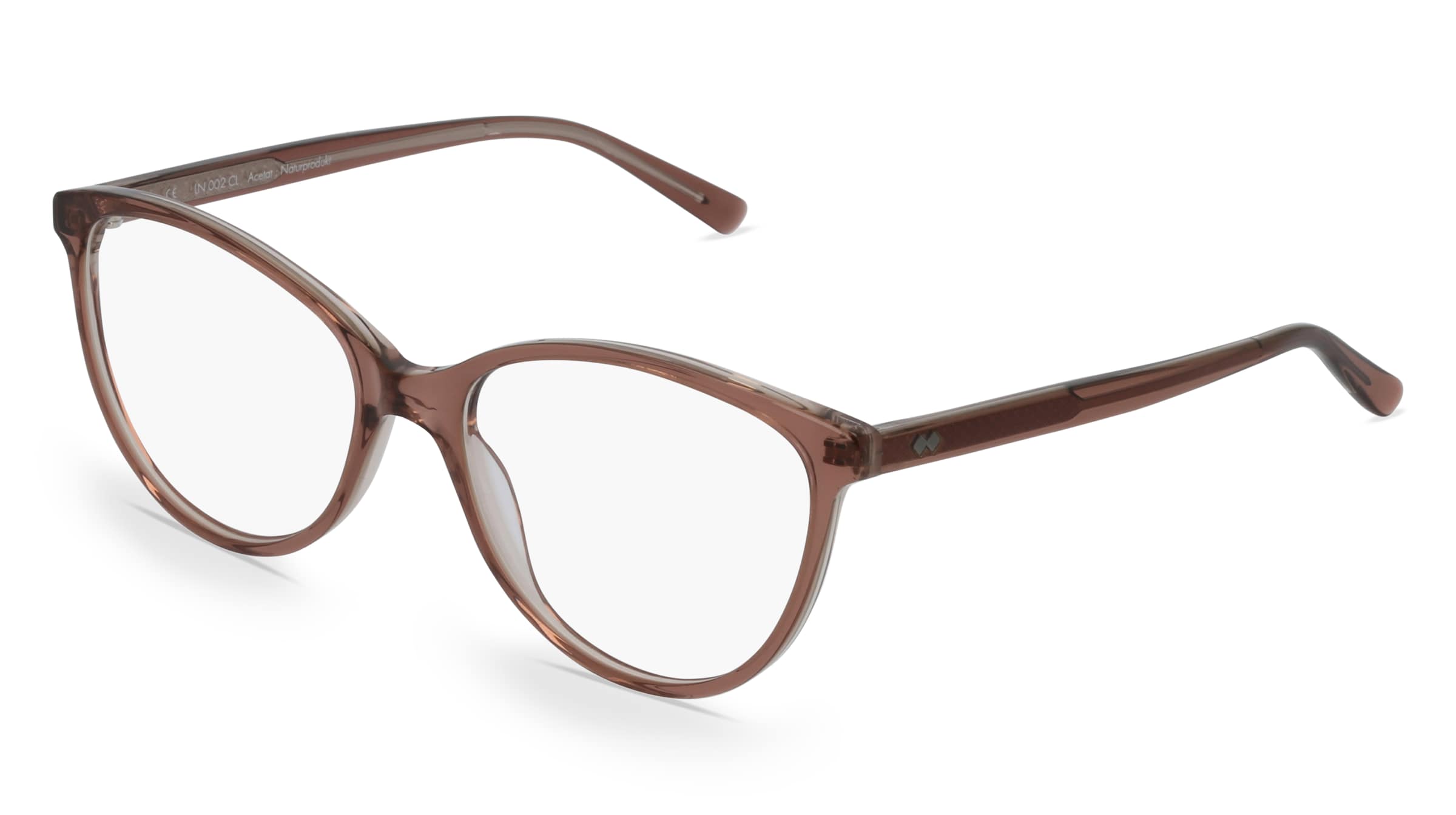 Fielmann LN 002 CL Damen-Brille inkl. Gläser Vollrand Butterfly Acetat-Gestell 53/16/135, Braun