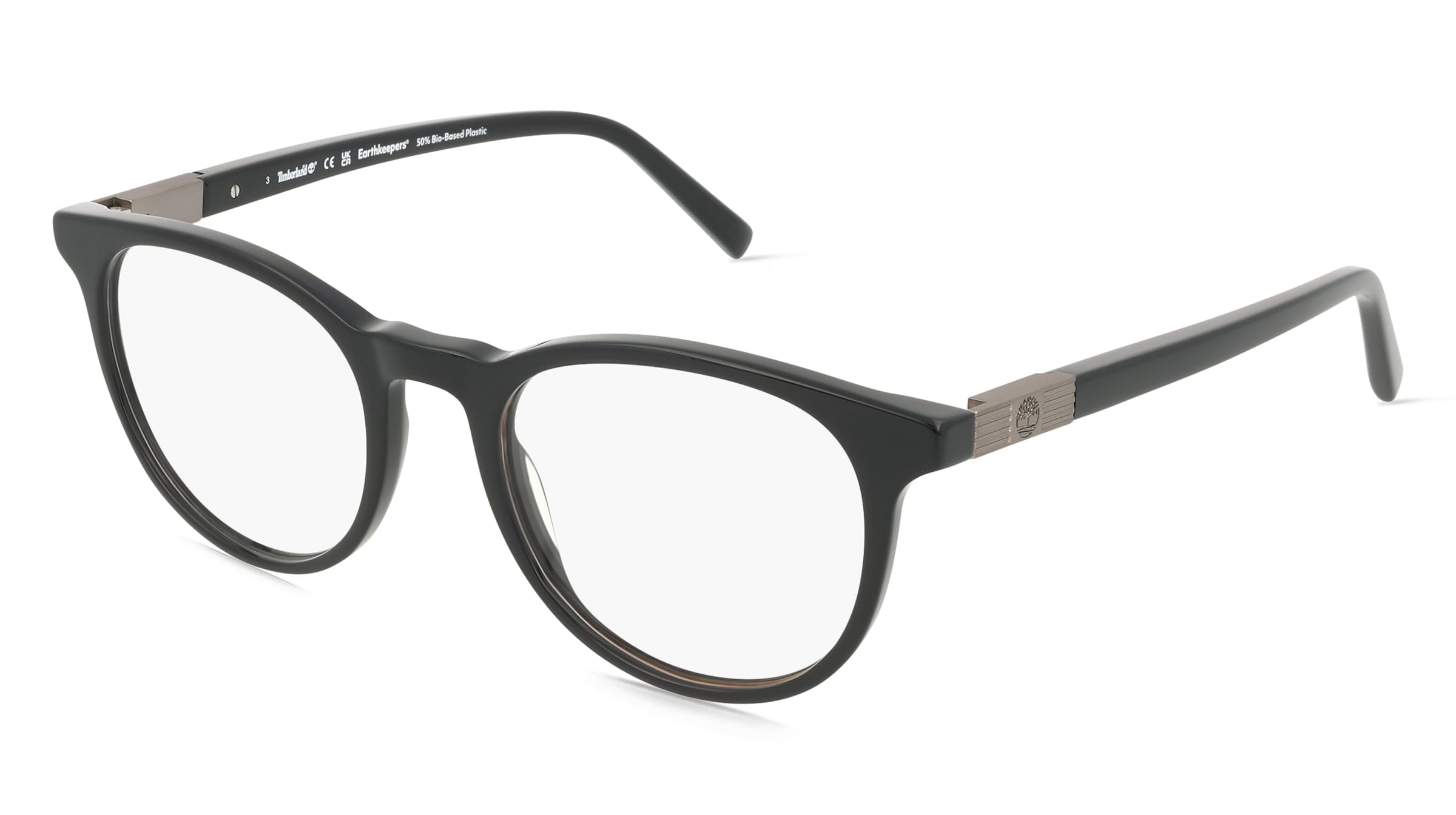 Timberland TB50071 Herren-Brille inkl. Gläser Vollrand Rund Acetat-Gestell 51/20/150, Schwarz