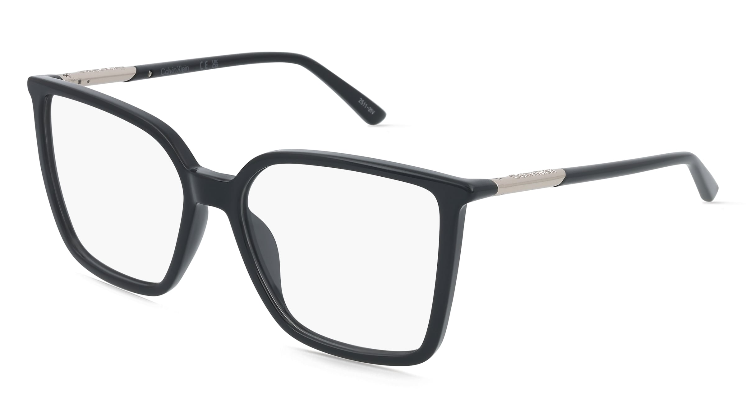 Calvin Klein CK26518 Damen-Brille inkl. Gläser Vollrand Butterfly Kunststoff-Gestell 54/16/140, Schwarz