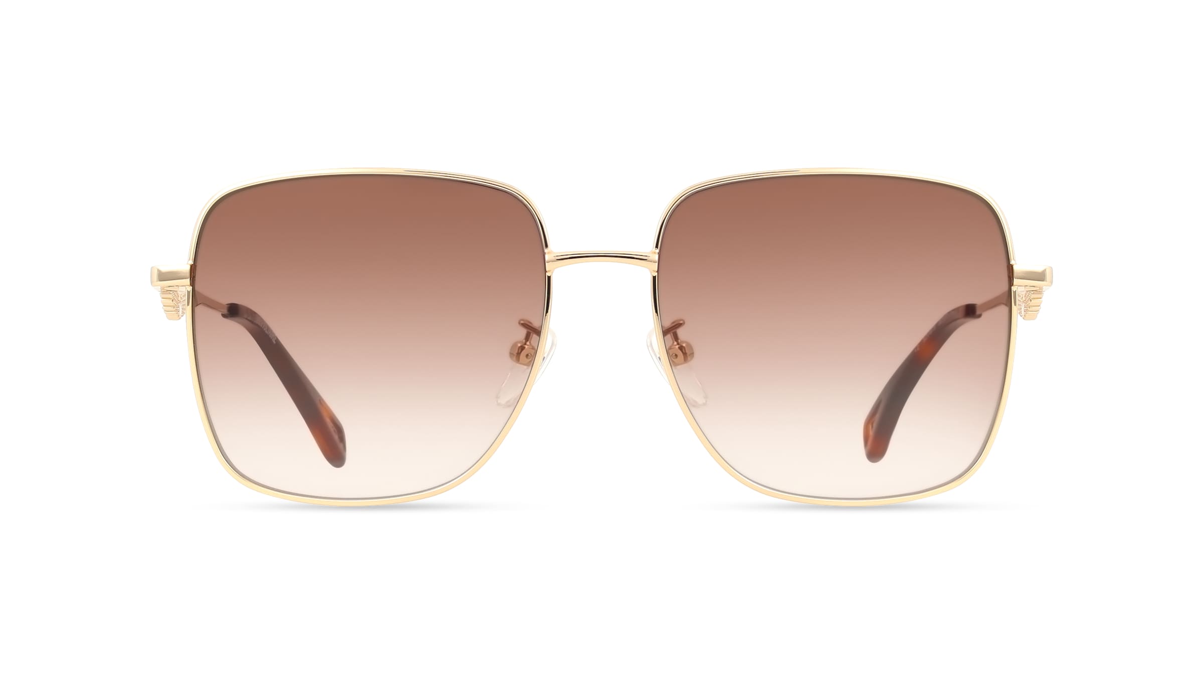 Zadig & Voltaire SZV467S Damen-Sonnenbrille Vollrand Quadratisch Metall-Gestell, gold