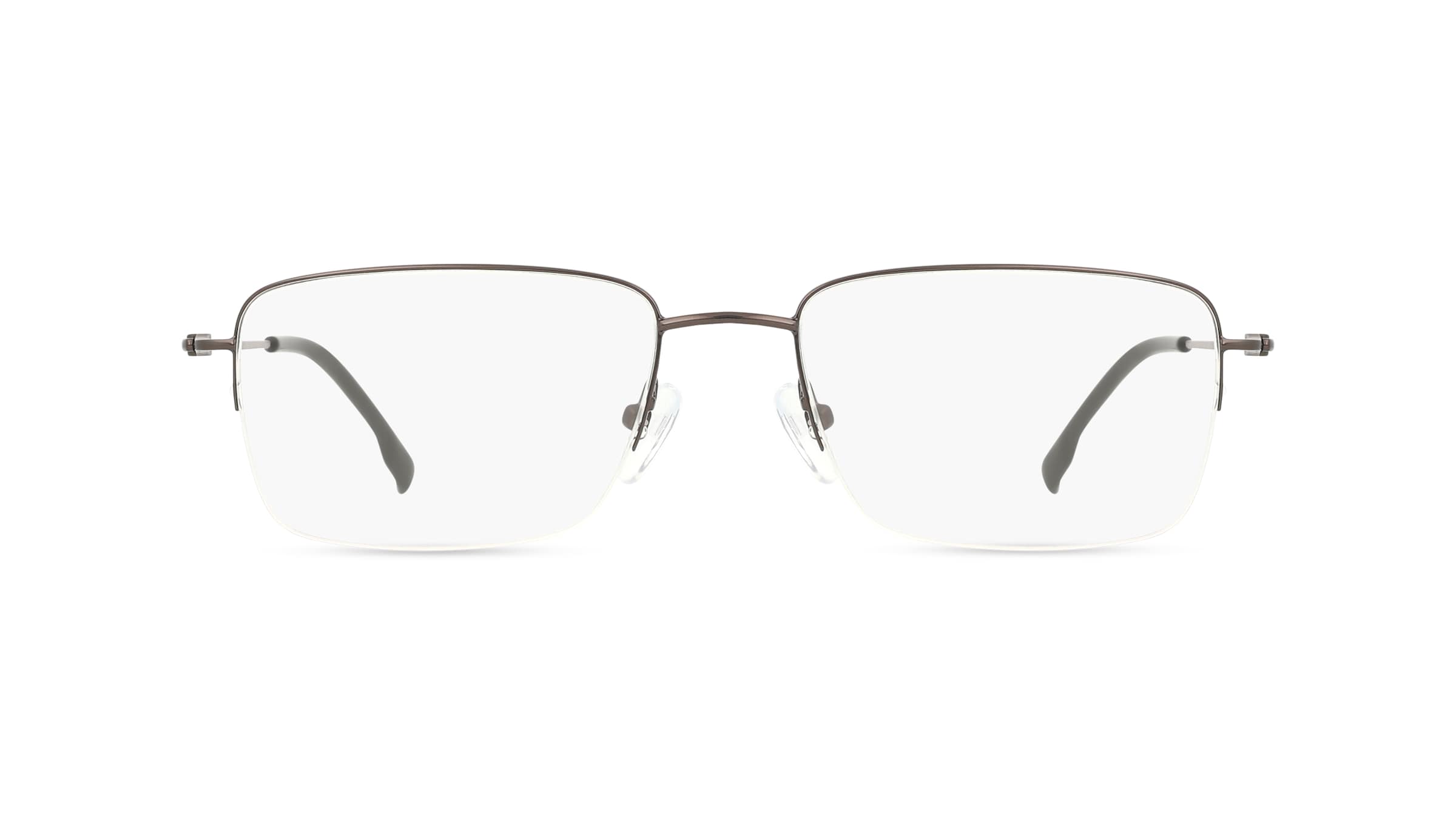 Fielmann BD 452 MOD CL Herren-Brille inkl. Gläser Halbrand Quadratisch Edelstahl-Gestell 55/18/145, Grau