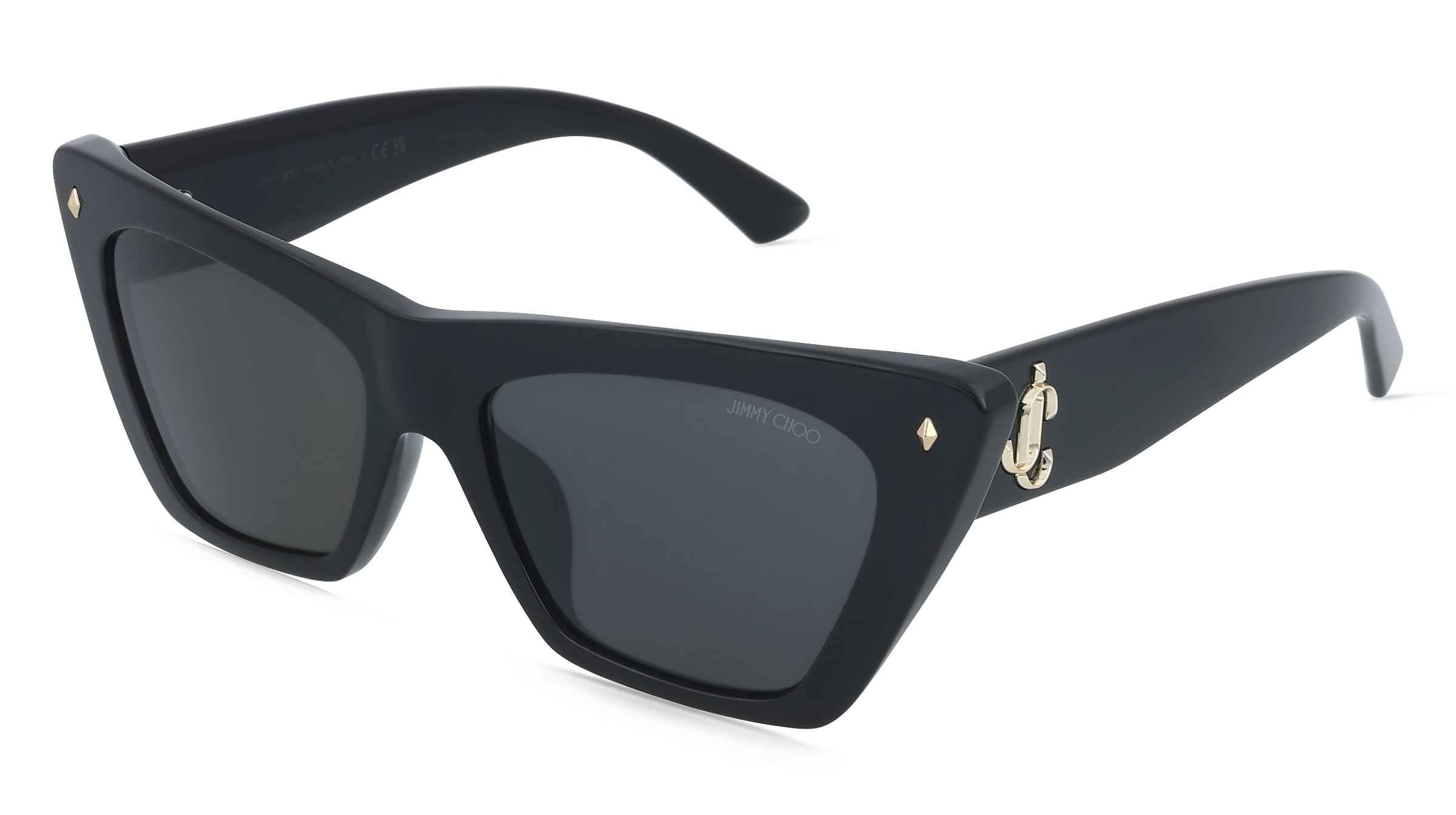 Jimmy Choo JC5062U Damen-Sonnenbrille Vollrand Cat Eye Acetat-Gestell, Schwarz