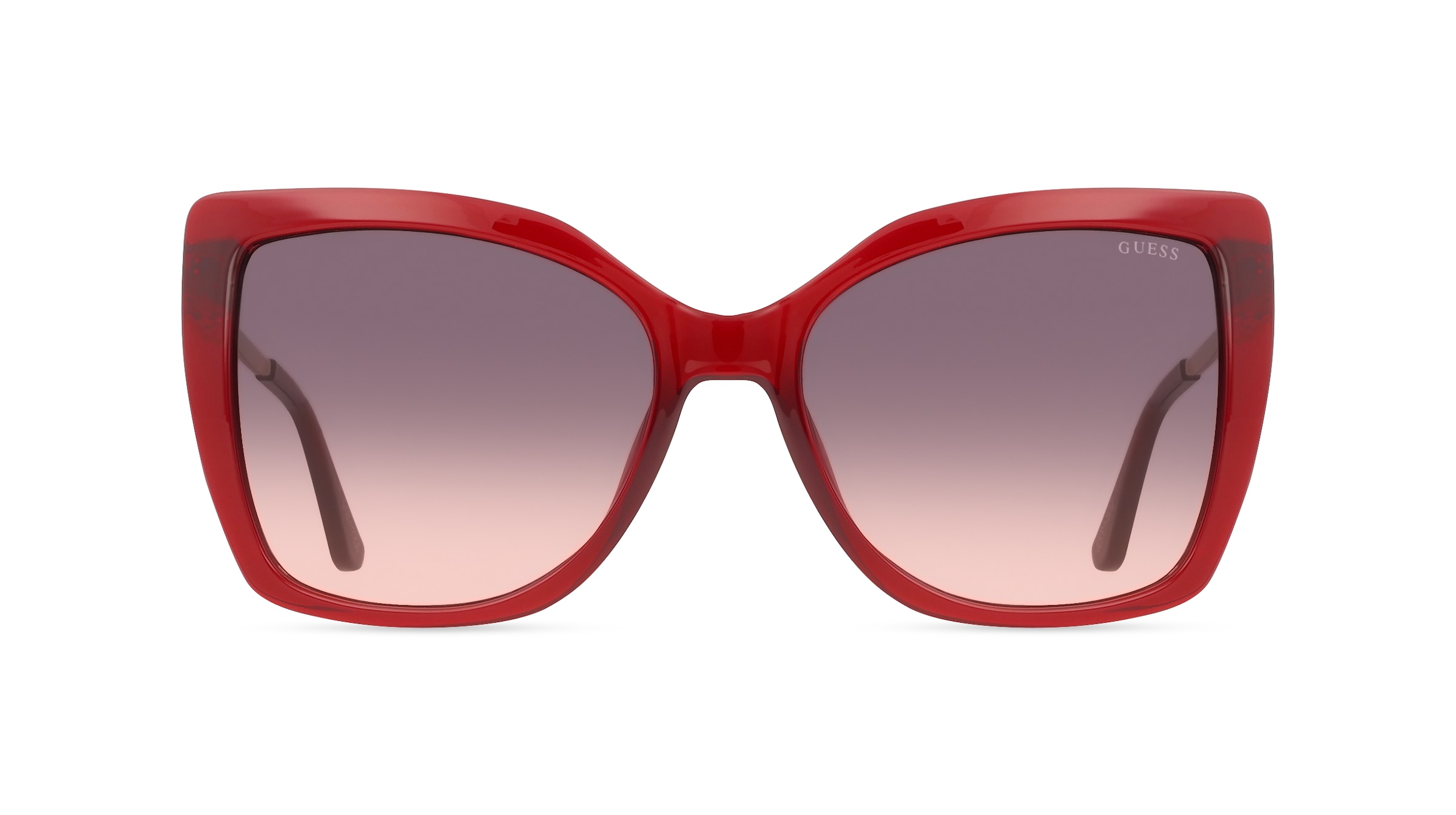 Guess GU00266 Damen-Sonnenbrille Vollrand Quadratisch Kunststoff-Gestell, rot
