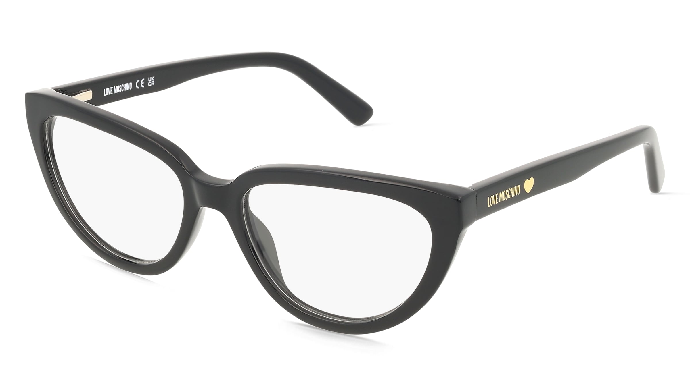 Love Moschino MOL667 Damen-Brille inkl. Gläser Vollrand Cat Eye Acetat-Gestell 54/17/140, Schwarz