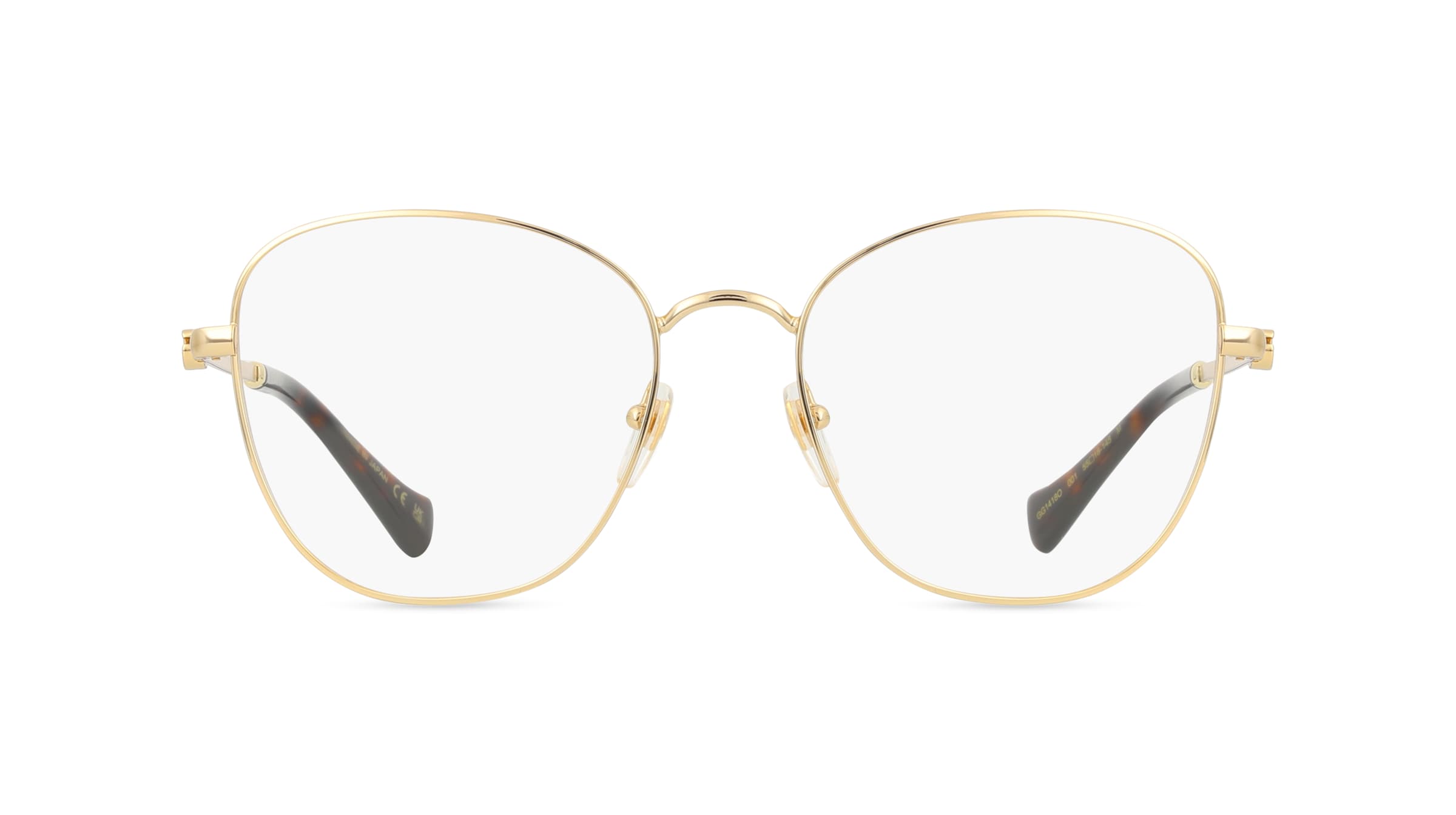 Gucci GG1418O Unisex-Brille inkl. Gläser Vollrand Butterfly Metall-Gestell 55/18/145, gold