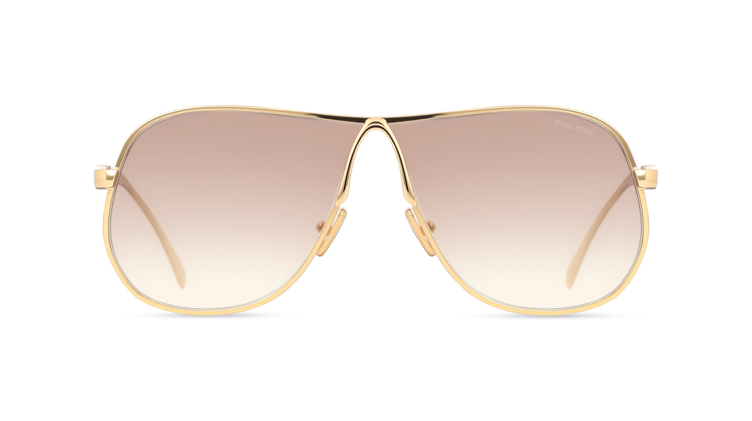 Miu Miu 0MU A56S Damen-Sonnenbrille Vollrand Pilot Metall-Gestell, gold