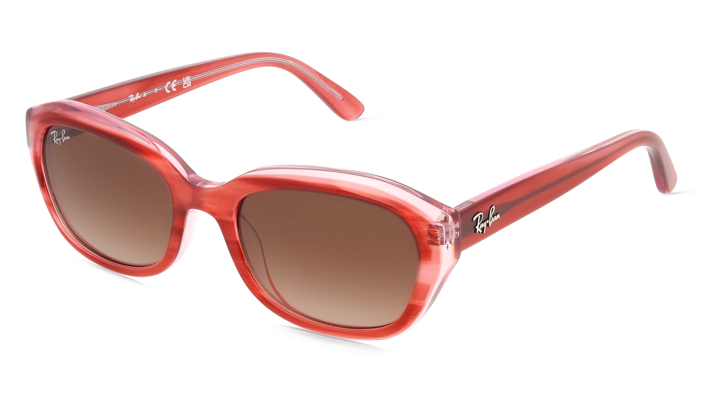 Ray-Ban Junior RJ9081S Kinder-Sonnenbrille Vollrand Geometrisch Acetat-Gestell, Pink