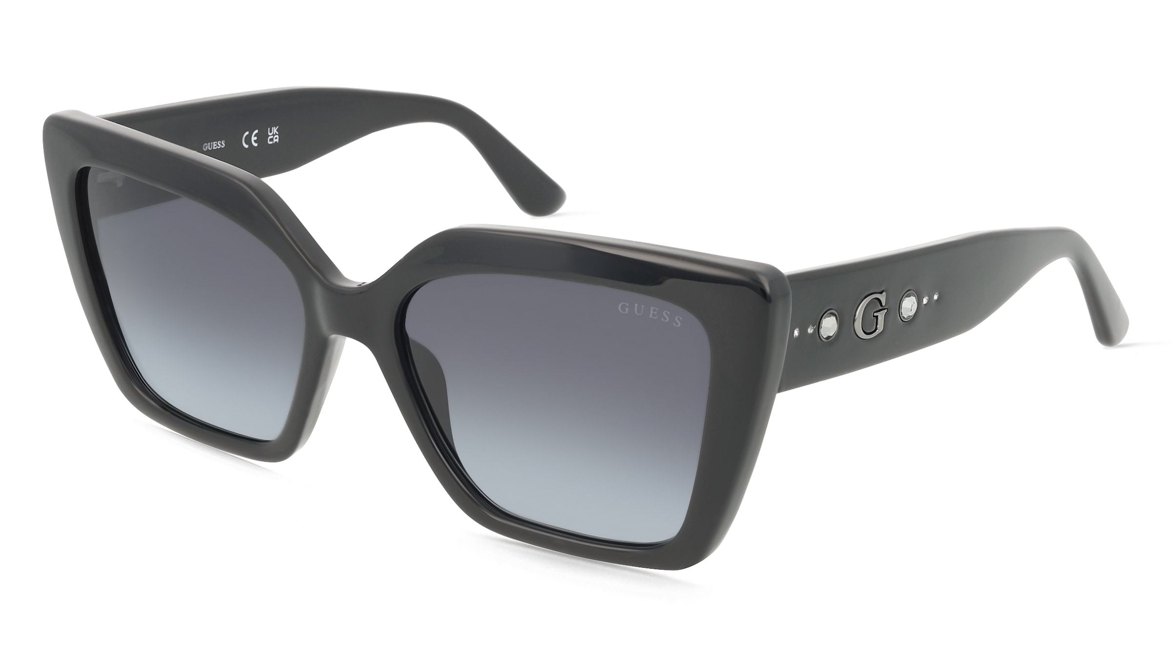 Guess GU00162 Damen-Sonnenbrille Vollrand Butterfly Kunststoff-Gestell, Schwarz