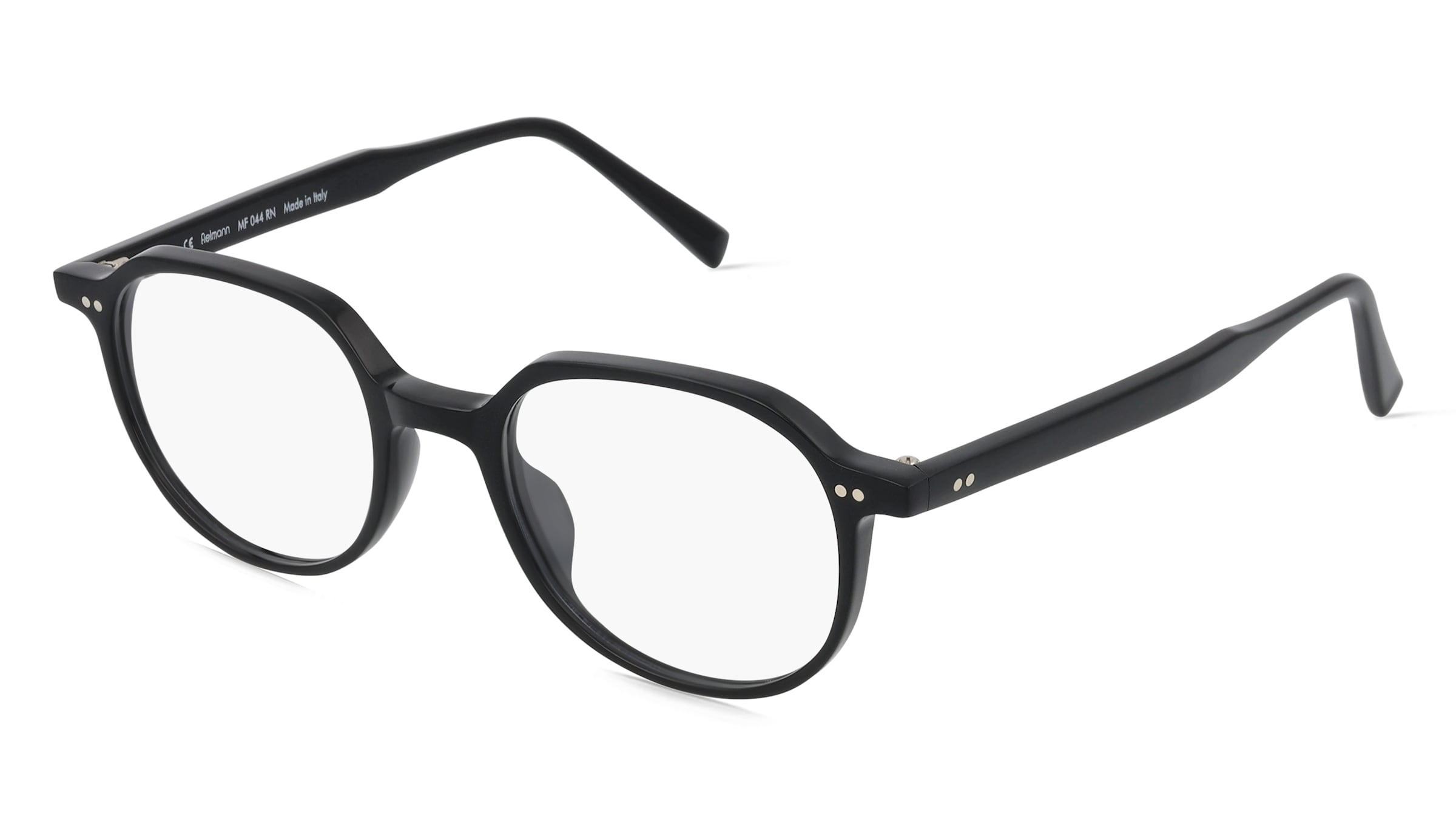 Fielmann MF 044 RN Herren-Brille inkl. Gläser Vollrand Panto Kunststoff-Gestell 48/19/145, Schwarz