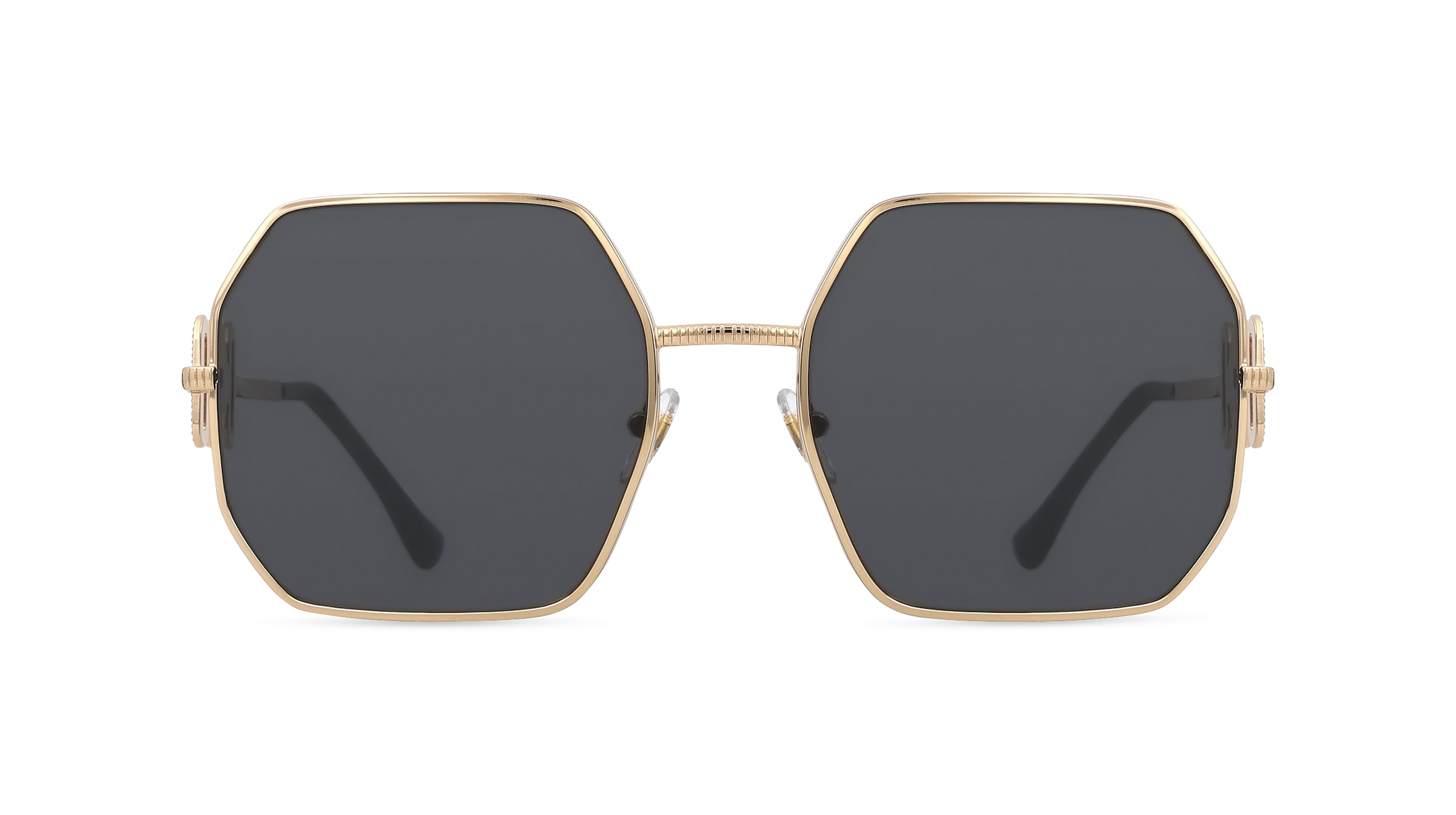 Versace VE2248 Damen-Sonnenbrille Vollrand Achteckig Metall-Gestell, gold