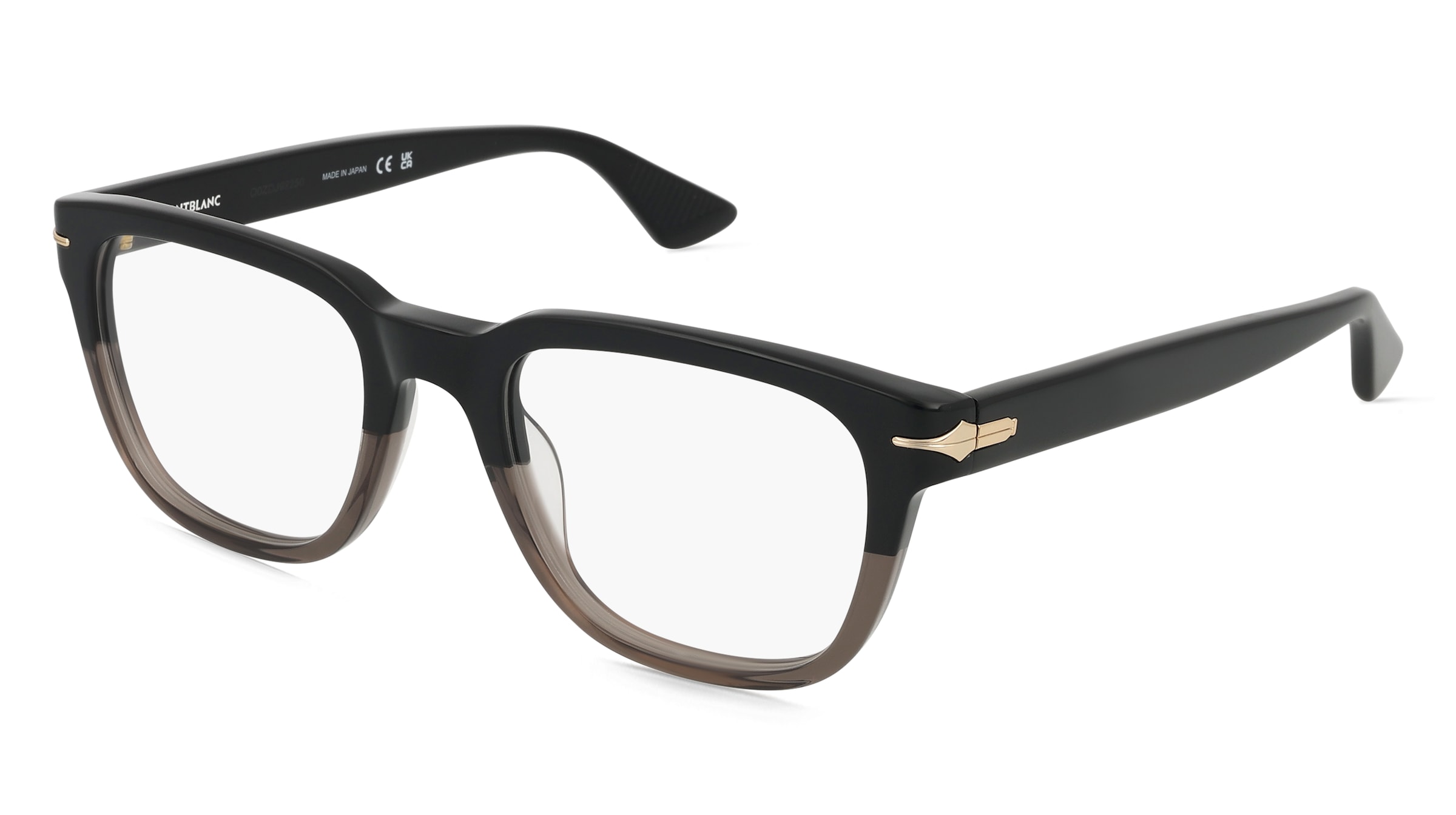 Montblanc MB0305O Herren-Brille inkl. Gläser Vollrand Eckig Recycled Acetat-Gestell 51mm/21mm/145mm, schwarz