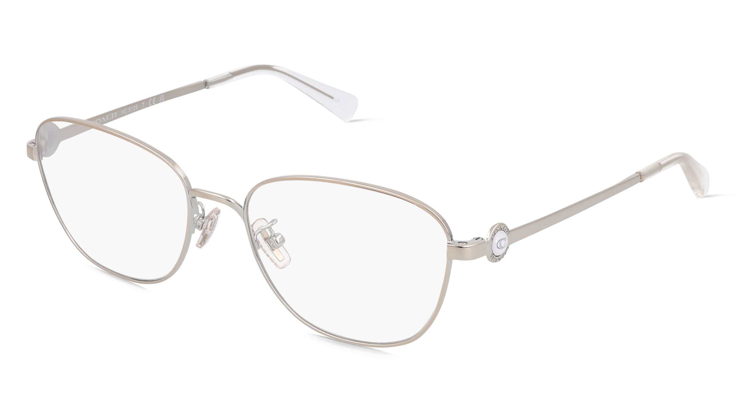 Coach HC5128 Damen-Brille inkl. Gläser Vollrand Quadratisch Metall-Gestell 54/17/140, Silber