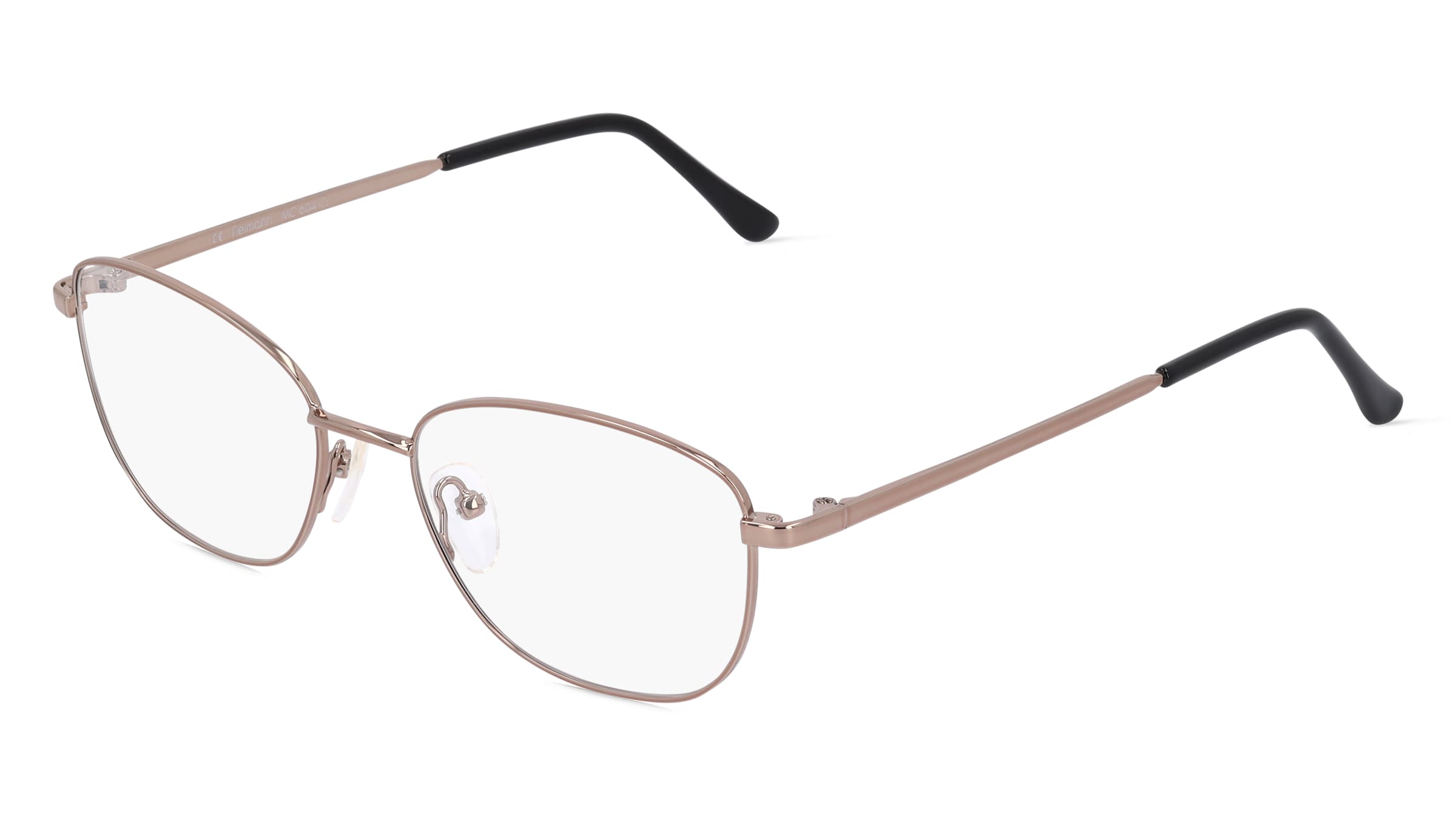 Fielmann MC 604 CL Damen-Brille inkl. Gläser Vollrand Quadratisch Edelstahl-Gestell 53/17/135, Gold