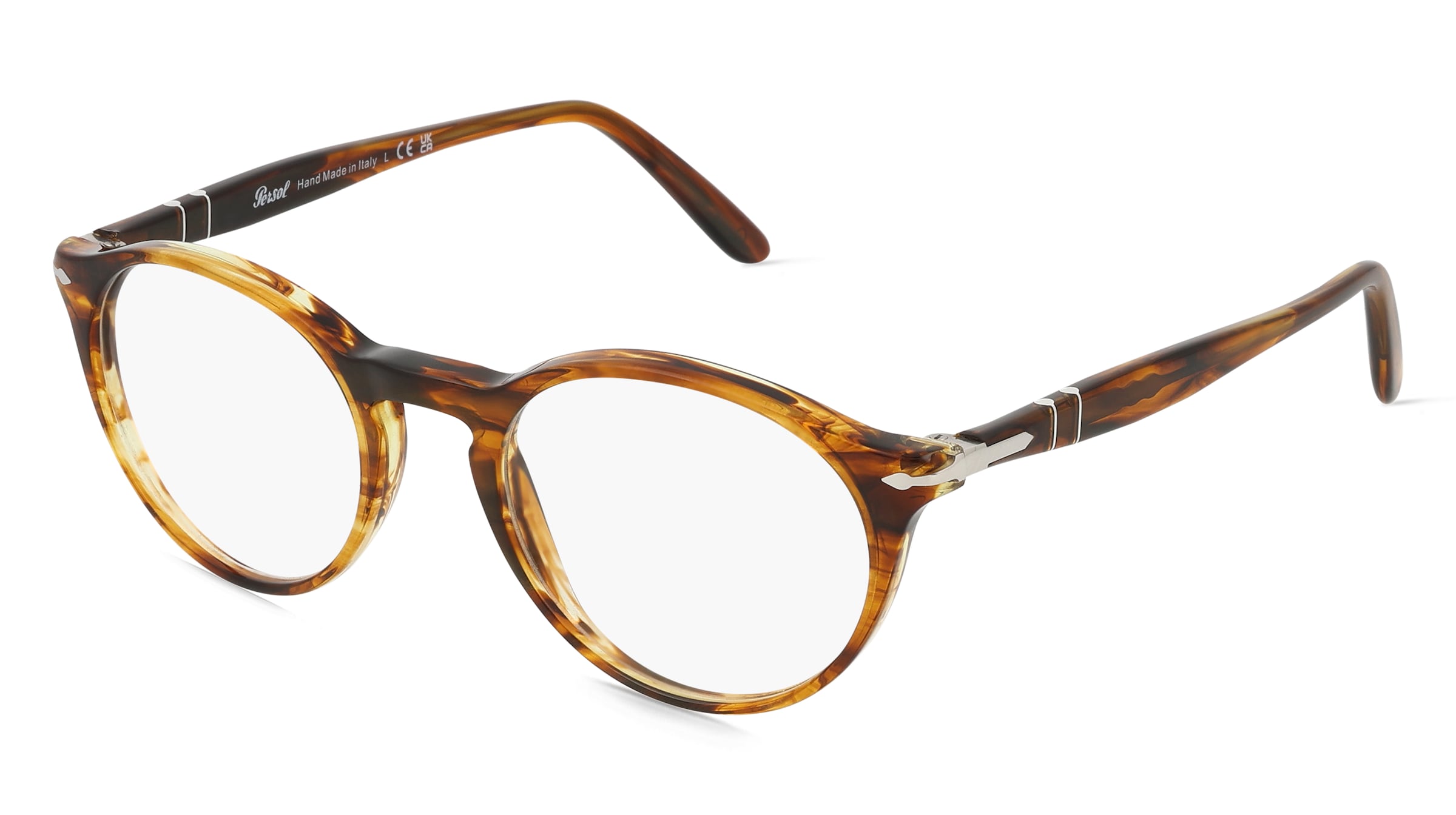 Persol 0PO3092V Herren-Brille inkl. Gläser Vollrand Panto Acetat-Gestell 48mm/19mm/145mm, braun