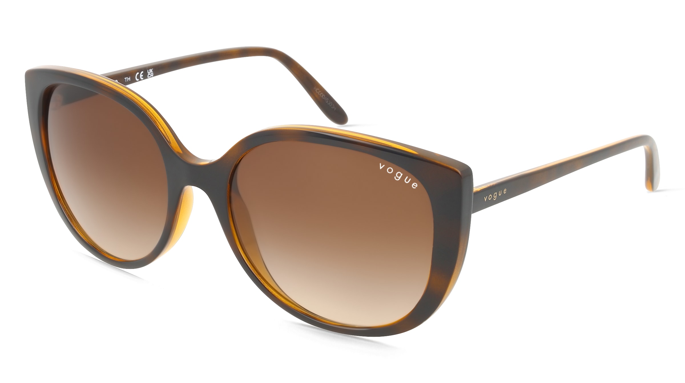 Vogue VO5623S Damen-Sonnenbrille Vollrand Butterfly Kunststoff-Gestell, Havanna