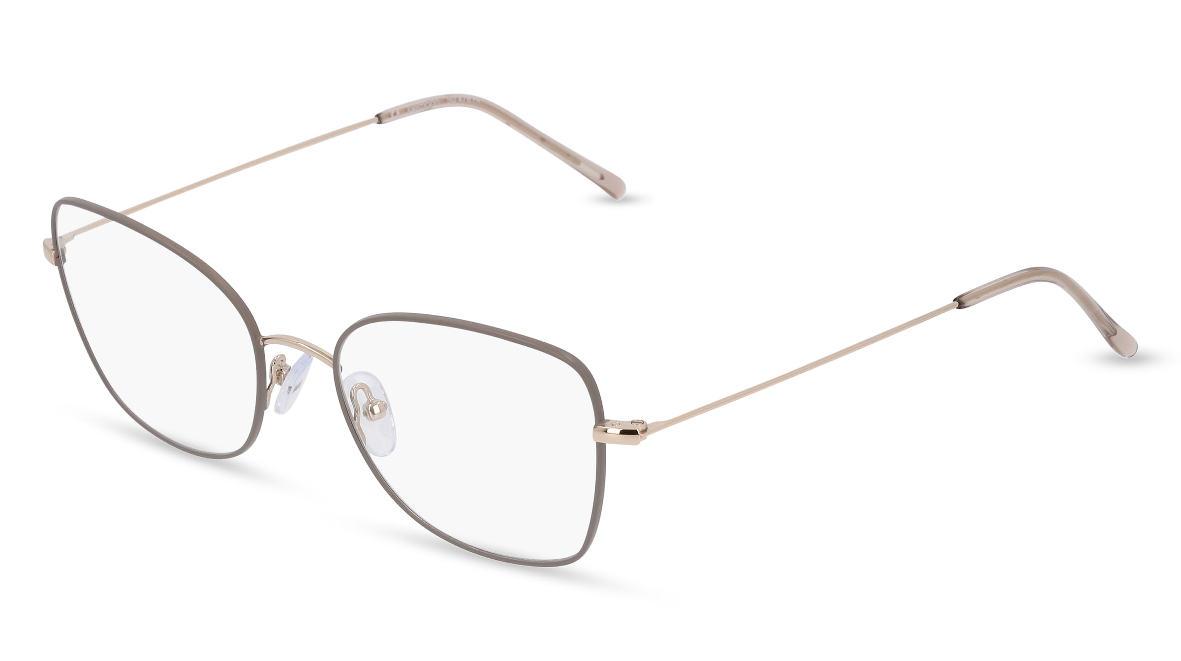 Fielmann BD 478 FA Damen-Brille inkl. Gläser Vollrand Butterfly Edelstahl-Gestell 53/18/140, Grau