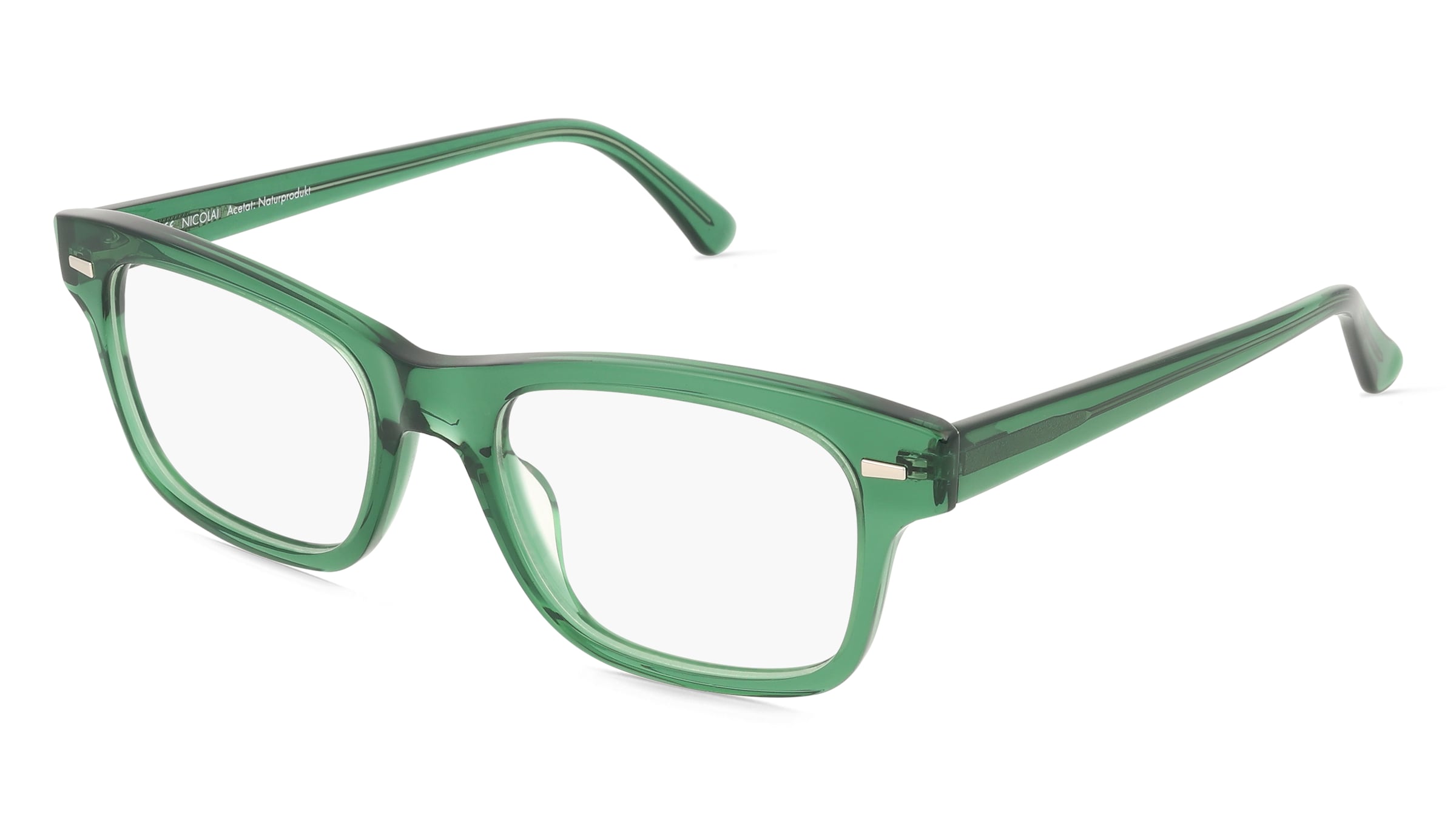 Fielmann LN 070 CL NICOLAI Herren-Brille inkl. Gläser Vollrand Quadratisch Acetat-Gestell 52/19/145, Grün
