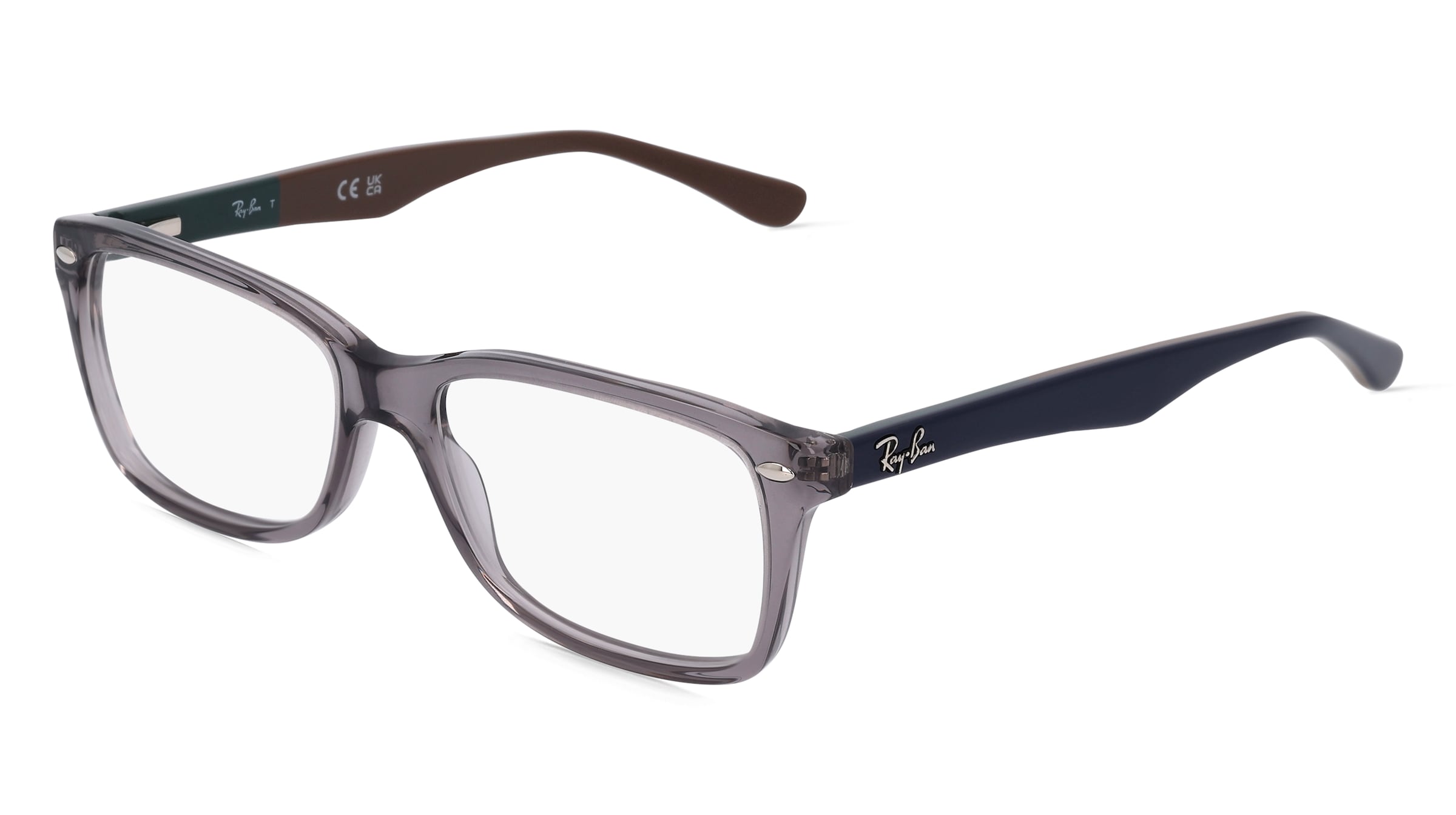 Ray-Ban RX5228 Damen-Brille inkl. Gläser Vollrand Quadratisch Acetat-Gestell 50/17/140, Grau