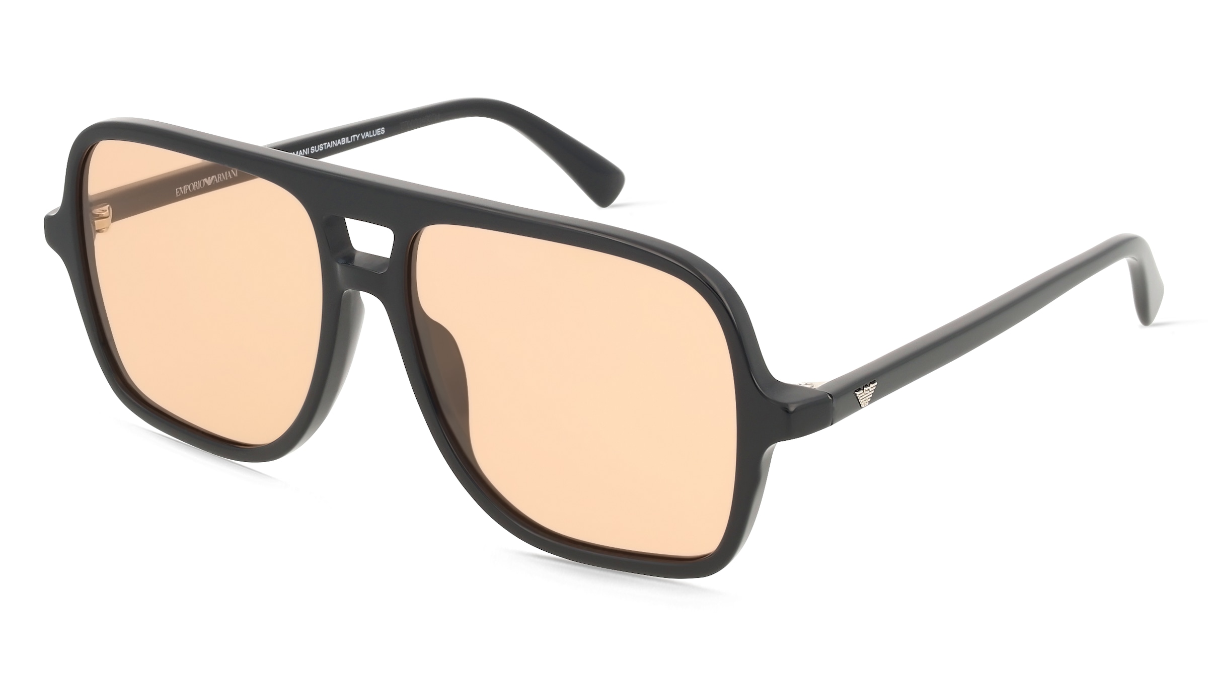 Emporio Armani EA4252U Herren-Sonnenbrille Vollrand Pilot Acetat-Gestell, Schwarz