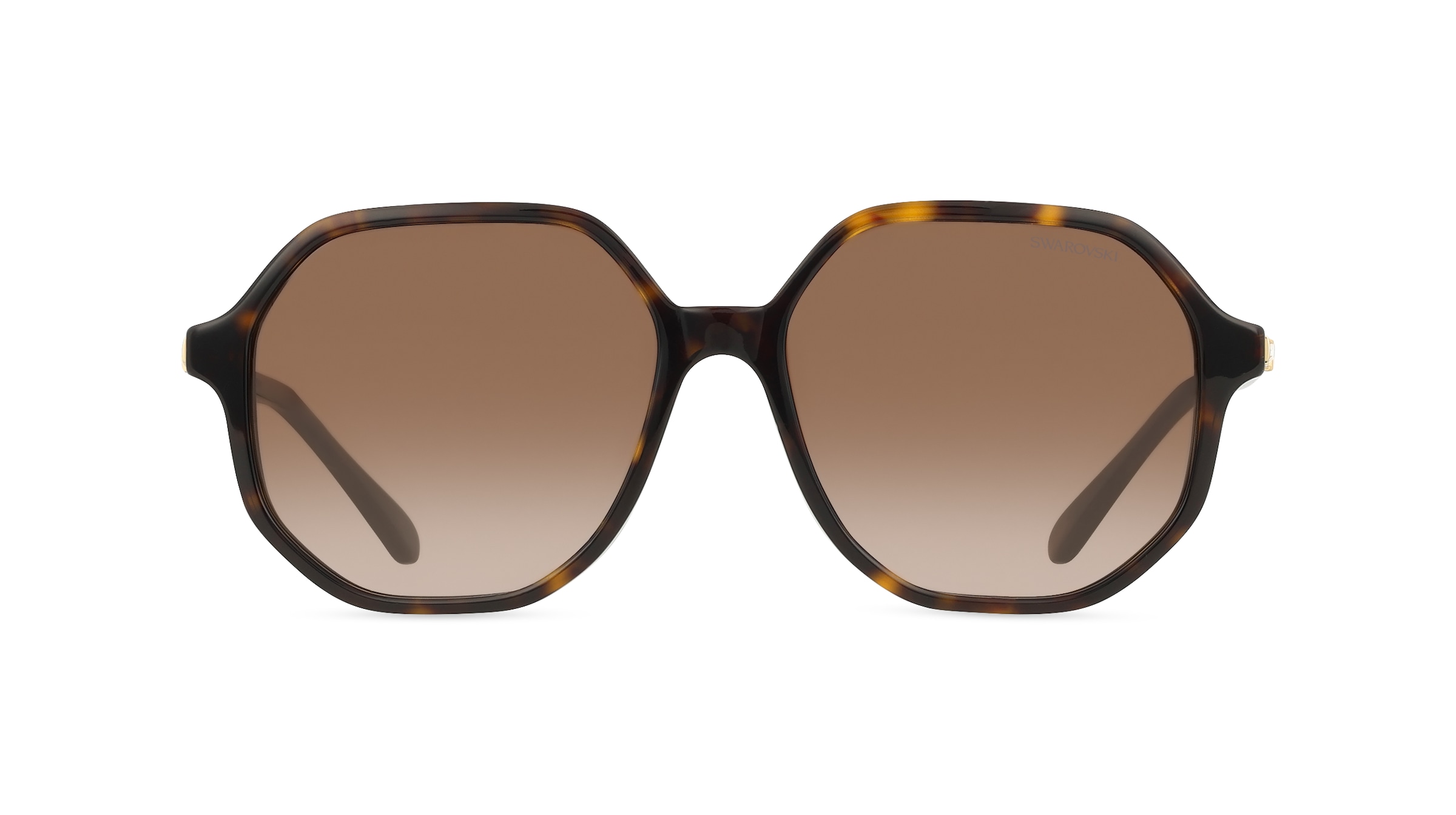 Swarovski SK6003 Damen-Sonnenbrille Vollrand Achteckig Acetat-Gestell, braun