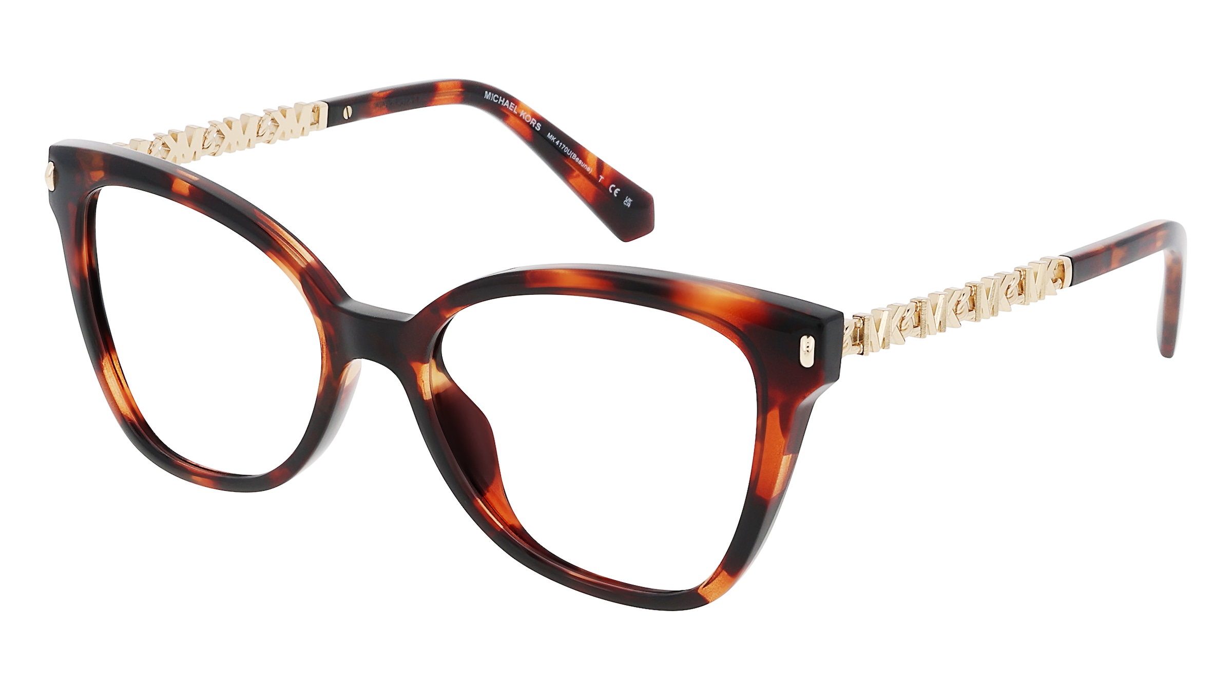 Michael Kors 0MK4170U BEAUNE Damen-Brille inkl. Gläser Vollrand Butterfly Kunststoff-Gestell 52/17/140, Havanna