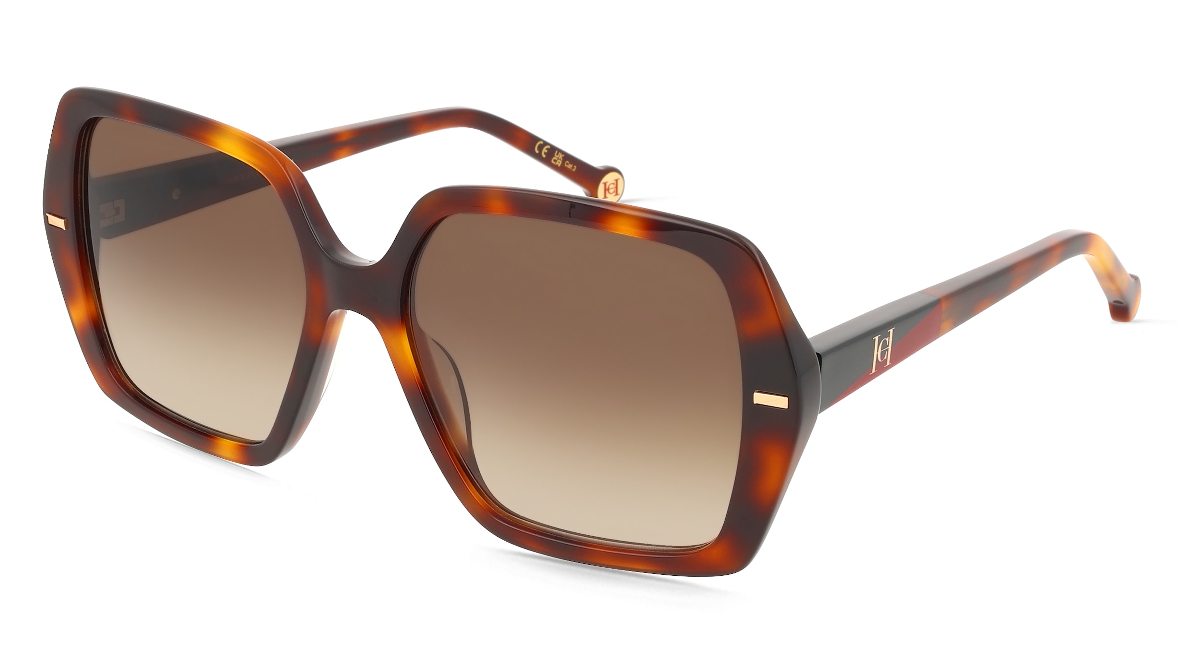 Carolina Herrera HER 0332/G/S Damen-Sonnenbrille Vollrand Quadratisch Acetat-Gestell, Havanna