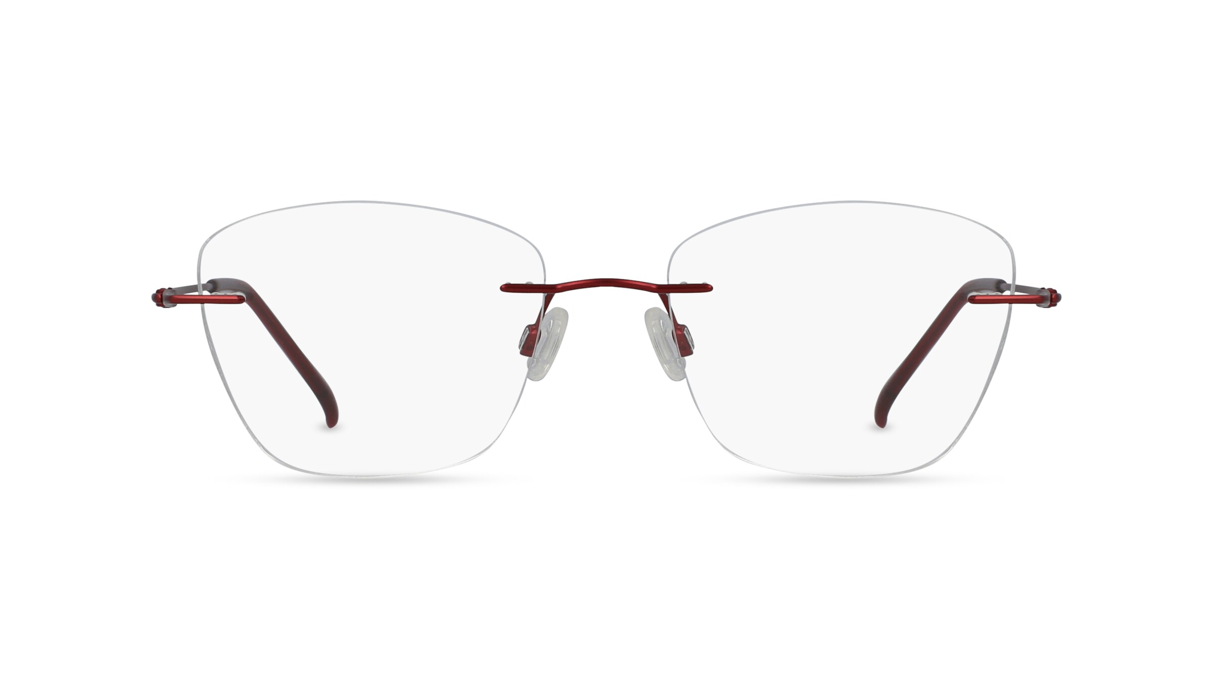 Fielmann BD 464 CL Damen-Brille inkl. Gläser Randlos Eckig Edelstahl-Gestell 51mm/18mm/135mm, rot